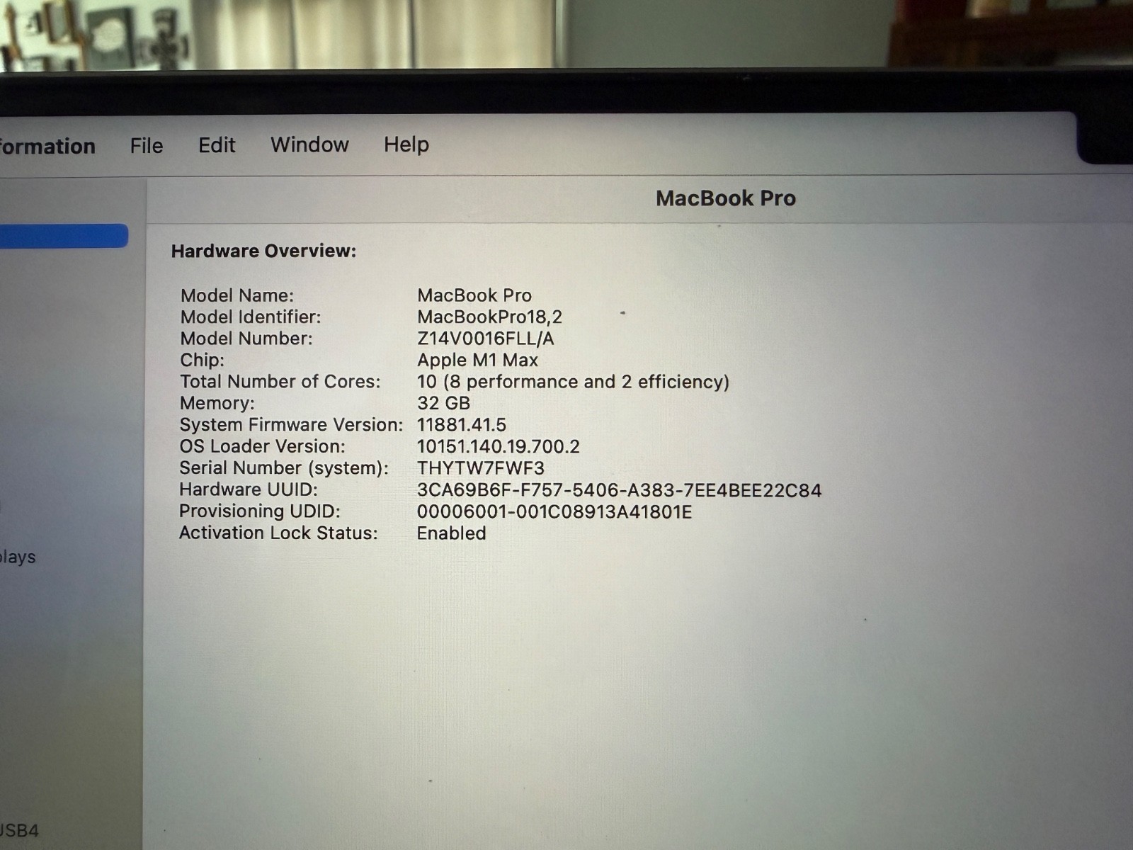 Apple Macbook Pro 2021 16in Retina M1 Max 32GB RAM 512GB macOS