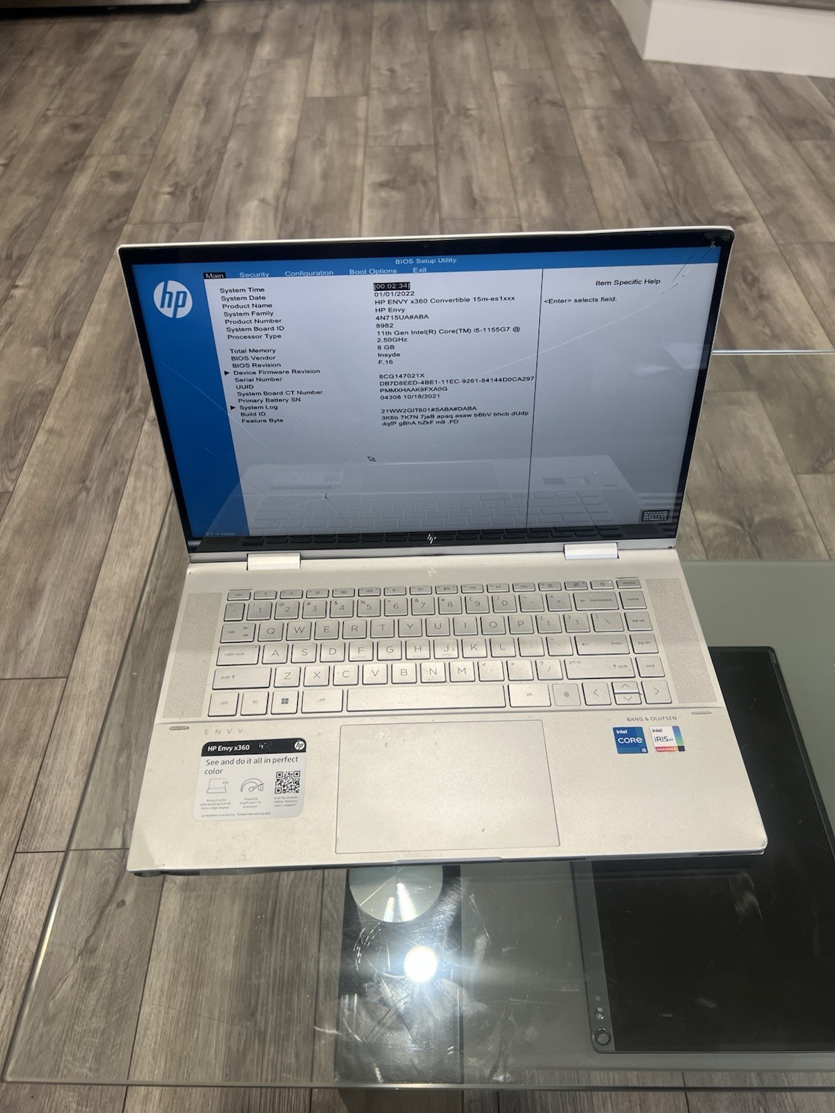 HP ENVY x360 15m-es1013dx i5-1155G7 8GB RAM, For Parts Or Repair