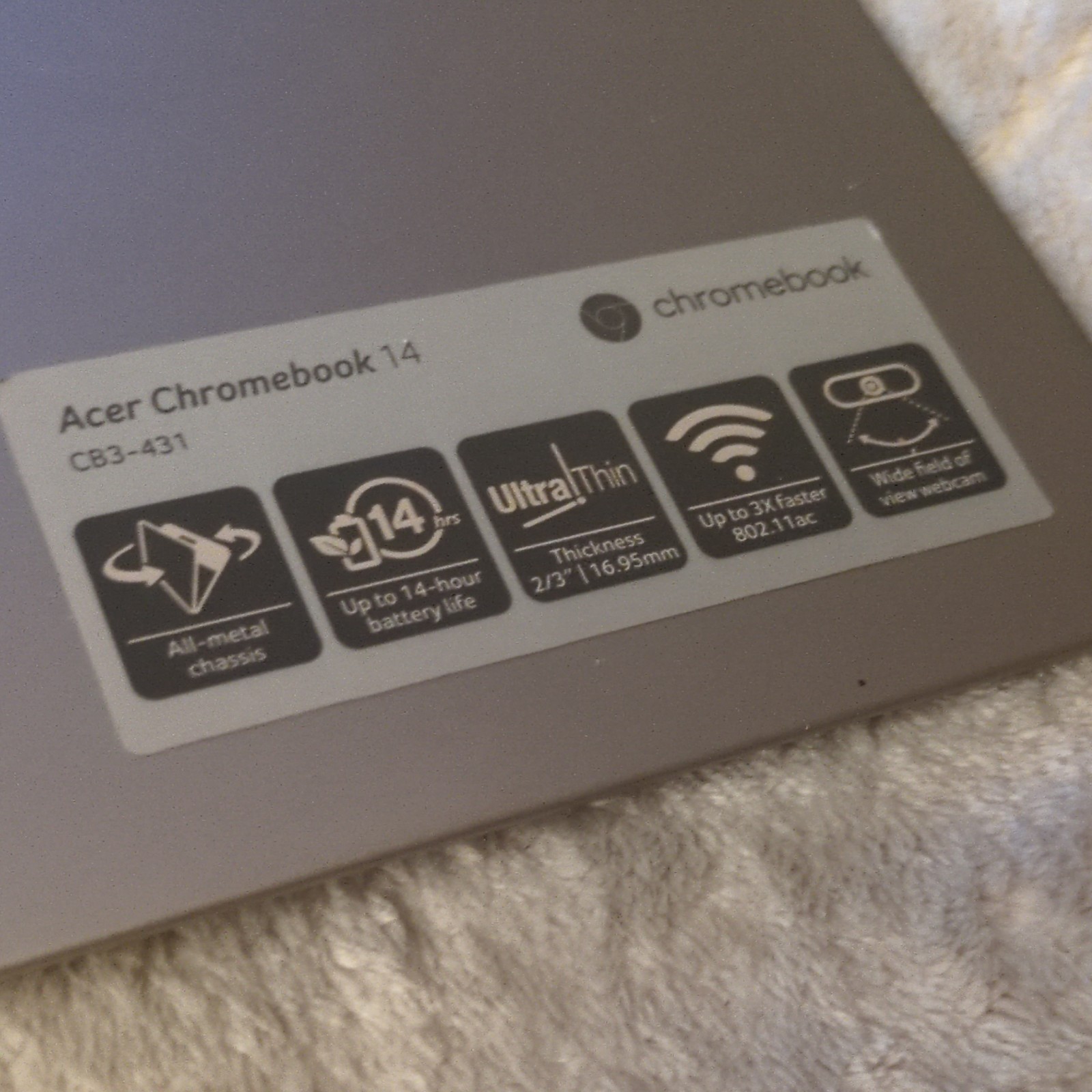 Acer Chromebook 14 CB3-431 4GB 16GB eMMC w/ Charger (LINUX, READ DESCRIPTION)