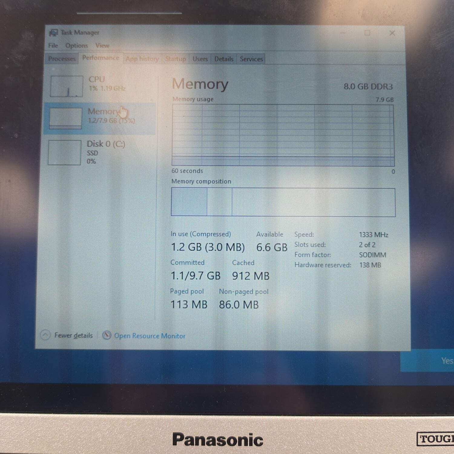 Panasonic Toughbook CF-31 13.1″ i5-3340M 2.70GHz 8GB RAM 512GB SSD