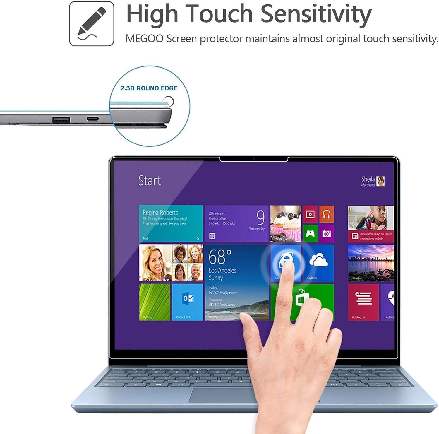 ArmorShield Screen Protector for Microsoft Surface Laptop Go 3/2/1 12.4 Inch, HD