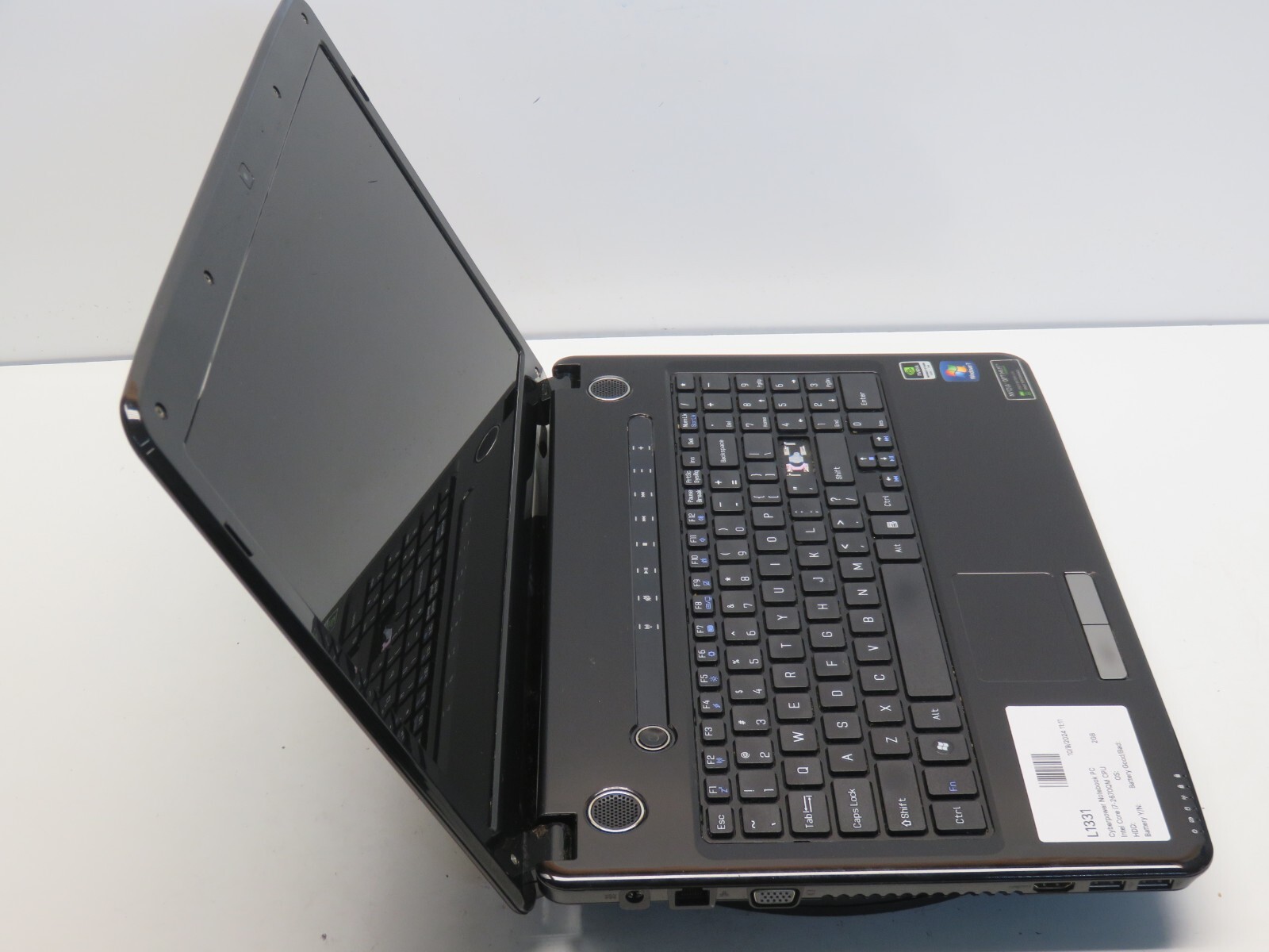 Cyberpower Notebook PC Intel Core i7-2670QM CPU 2.20GHz 2GB NO HDD No Batt READ