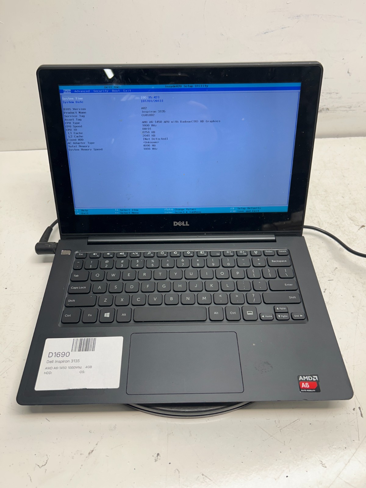 Dell Inspiron 3135 AMD A6-1450 1000MHz 4GB NO HDD