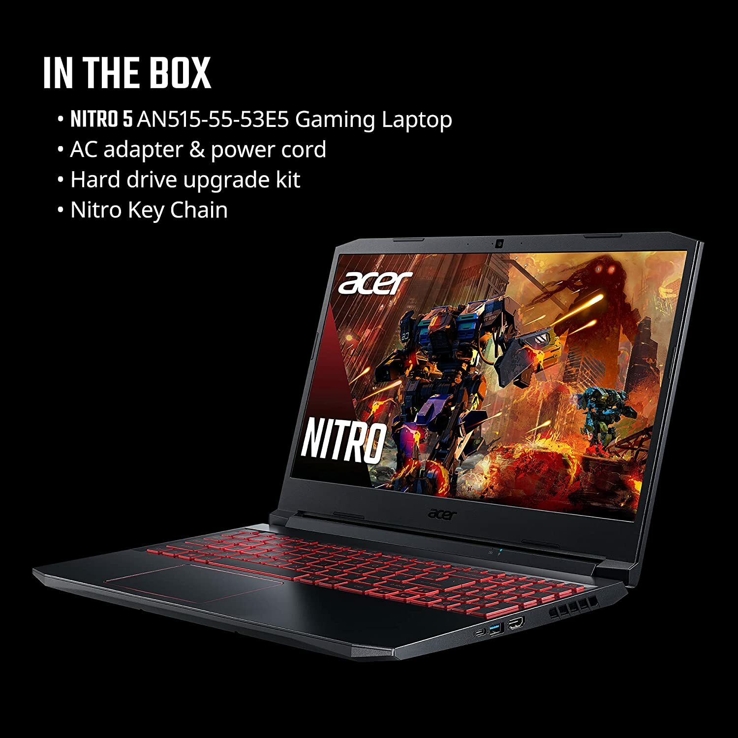 New Acer Nitro AN515-55-53E5 15.6″ 144Hz IPS (i5, 32G, 1TB, RTX 3050) Backlit