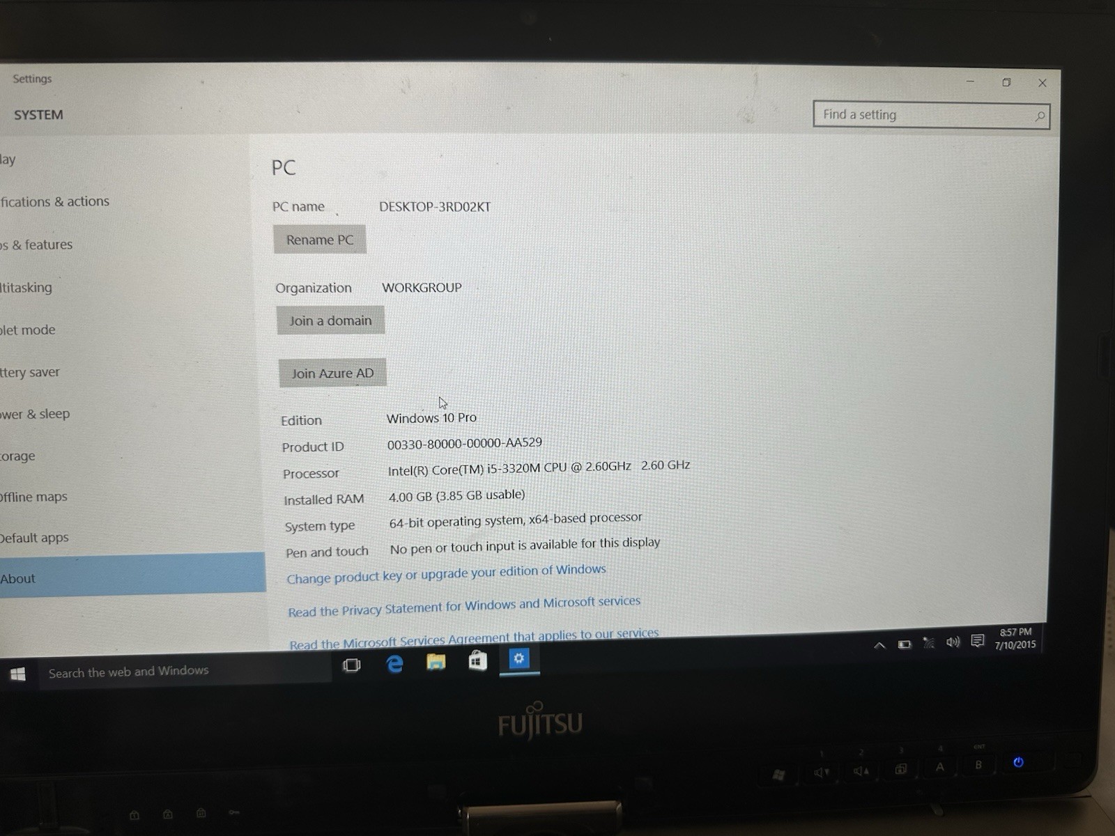 Fujitsu LifeBook T902 i5-3320M@2.6GHz 4-16GB,1TB SSD+250-1TB HDD Win 10 Pro