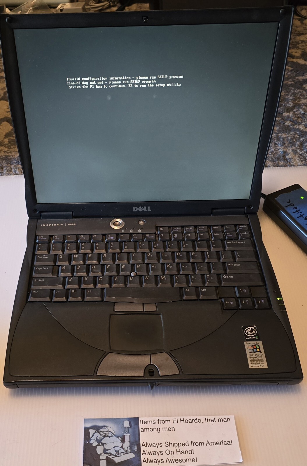 Dell Inspiron 4000 Intel Pentium III 128 MB RAM 10GB HDD Windows 98 SE READ ME