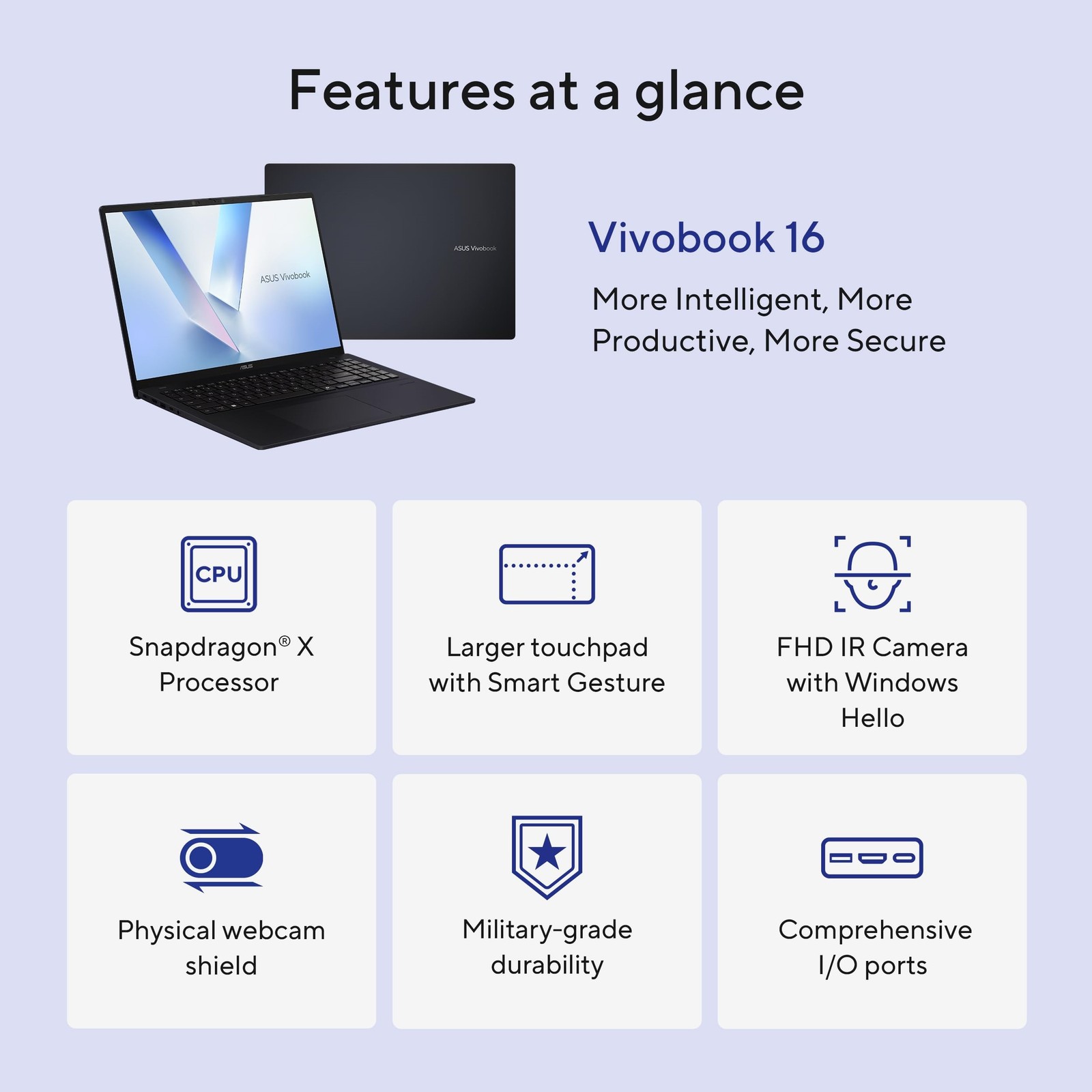 Asus Vivobook X1607QA-DS54 16″ Laptop Snapdragon X1-26-100 16GB 512GB SSD