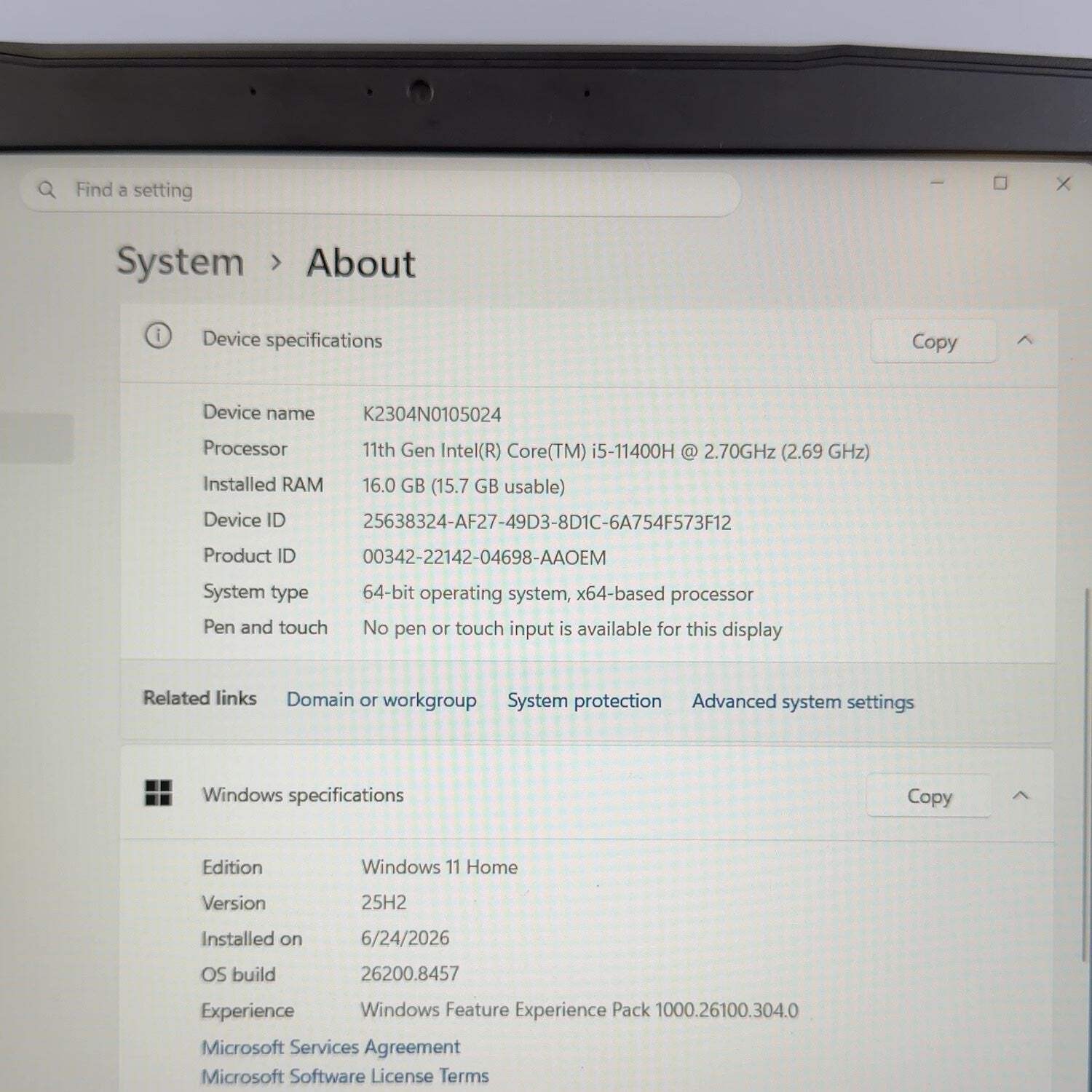 MSI Thin GF63 1276US 15.6″ i5-11300H 2.7GHz 16GB RAM 512GB SSD GeForce RTX 3050