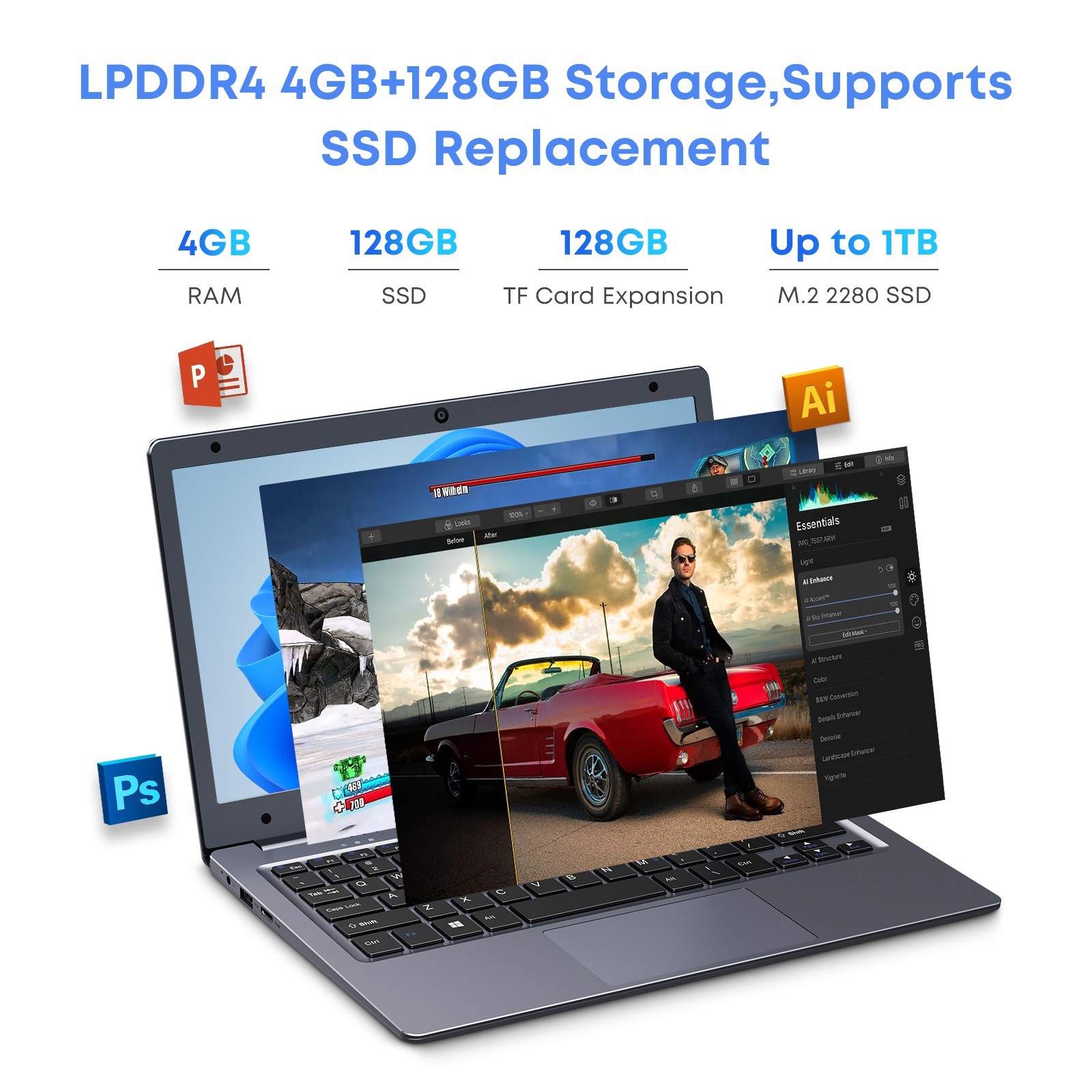 CHUWI Laptop Computer 11.6″ Intel Processor 4GB RAM 128GB SSD Windows 11