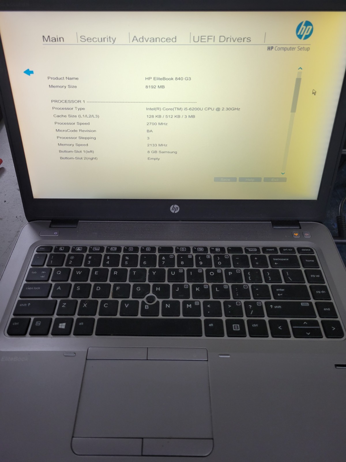 HP EliteBook 840 G3 i5-6200U@2.3GHz 8GB RAM *No Battery/HDD/OS/BIOS* | C857