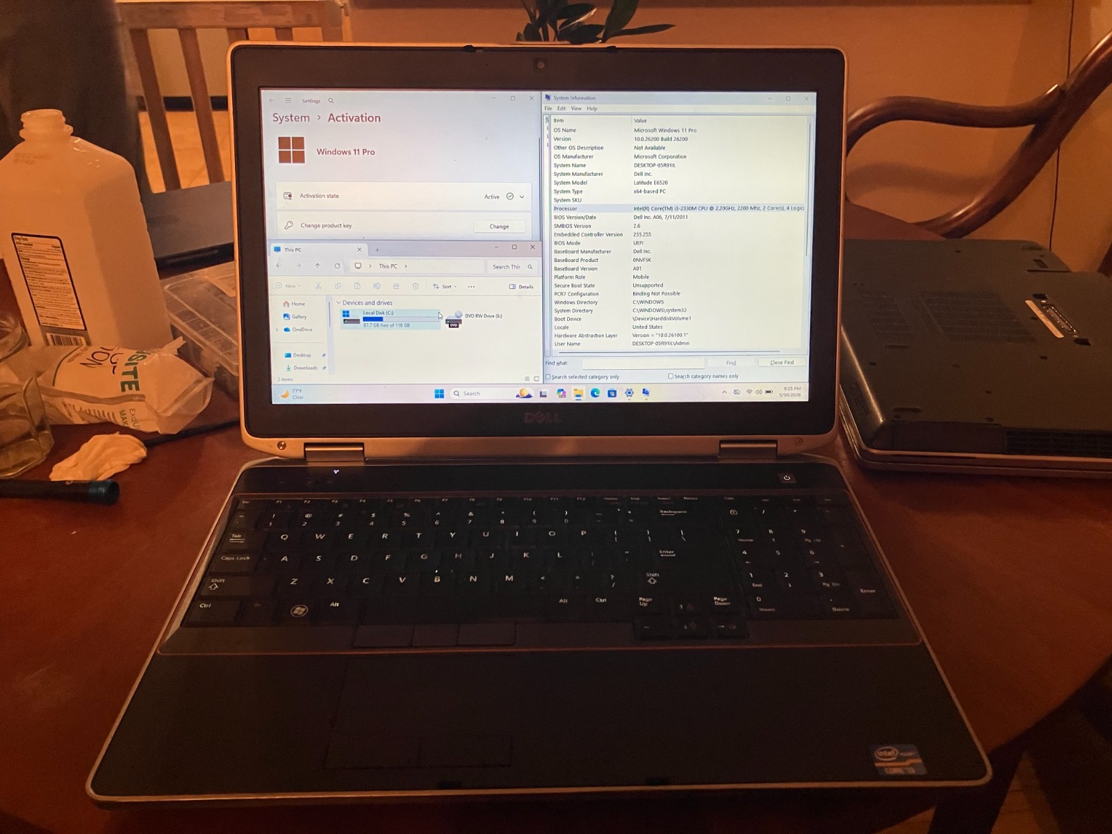 Dell Latitude E6220 12.5″ Laptop i3 2.1GHz 8GB RAM 120GB SSD Win 11 Pro Wifi Cam