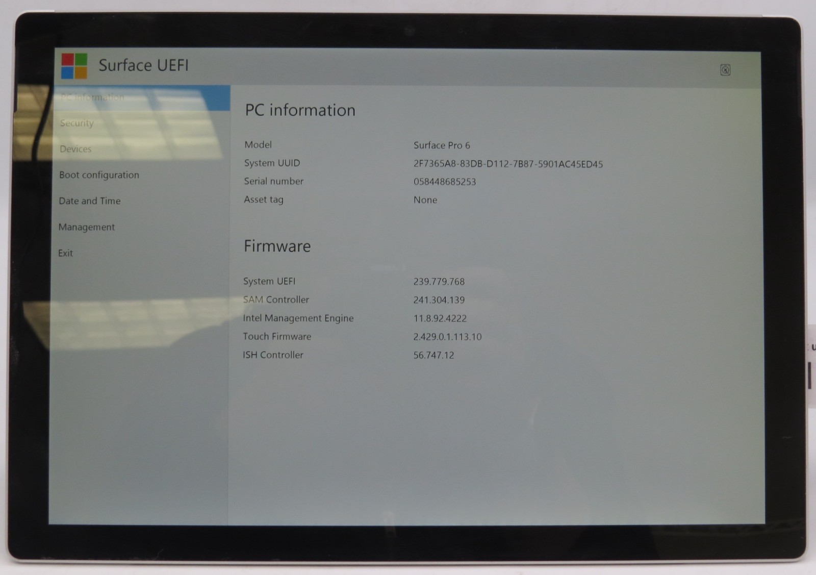 Surface Pro 6 1796 Tablet | i5-8350U | 128GB Internal | 8GB RAM | No OS
