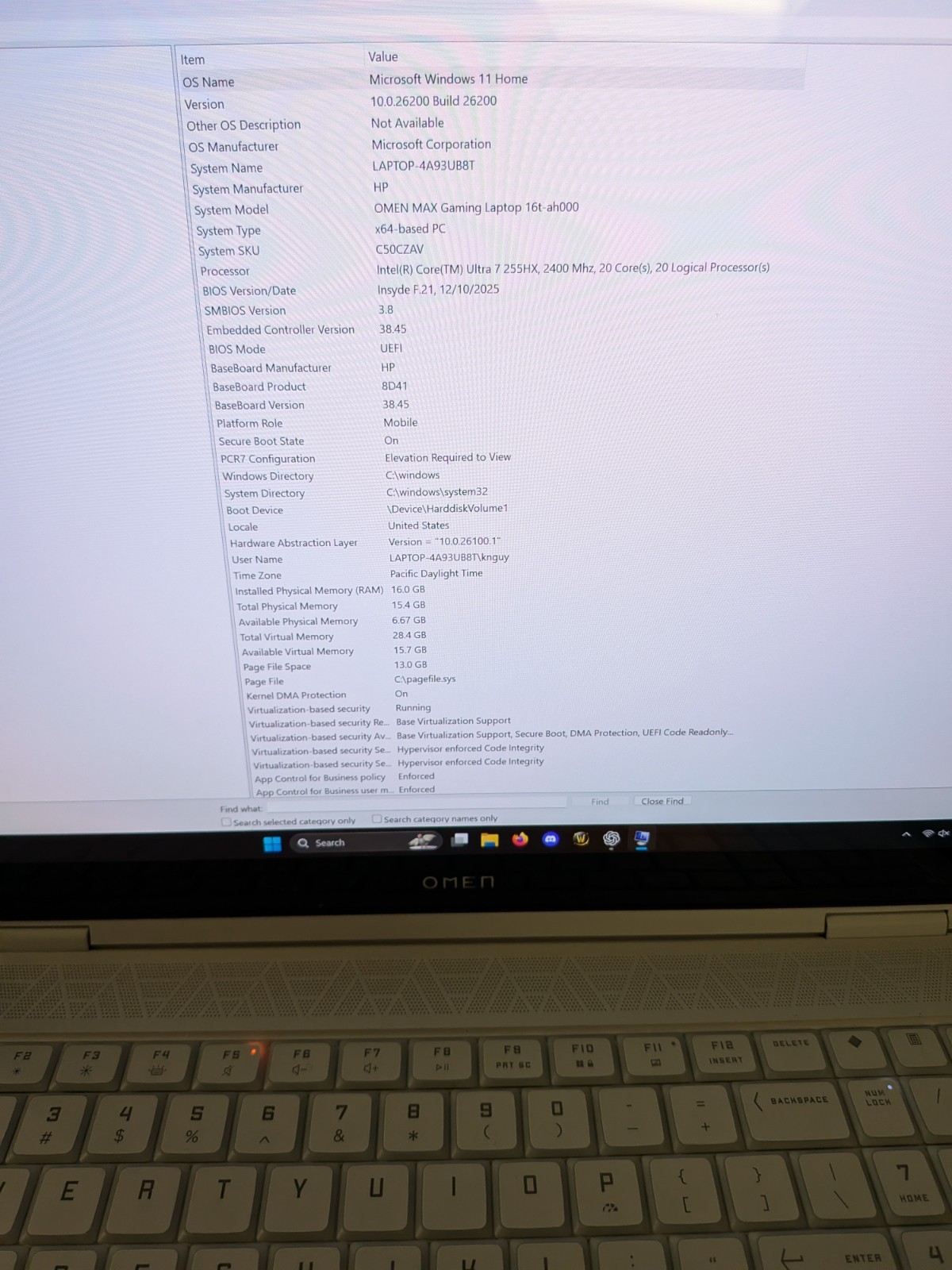 HP Omen Max 16 QHD+ 2.4 GHz Ultra 7 255HX 16GB 512GB SSD RTX 5070 Ti Excellent
