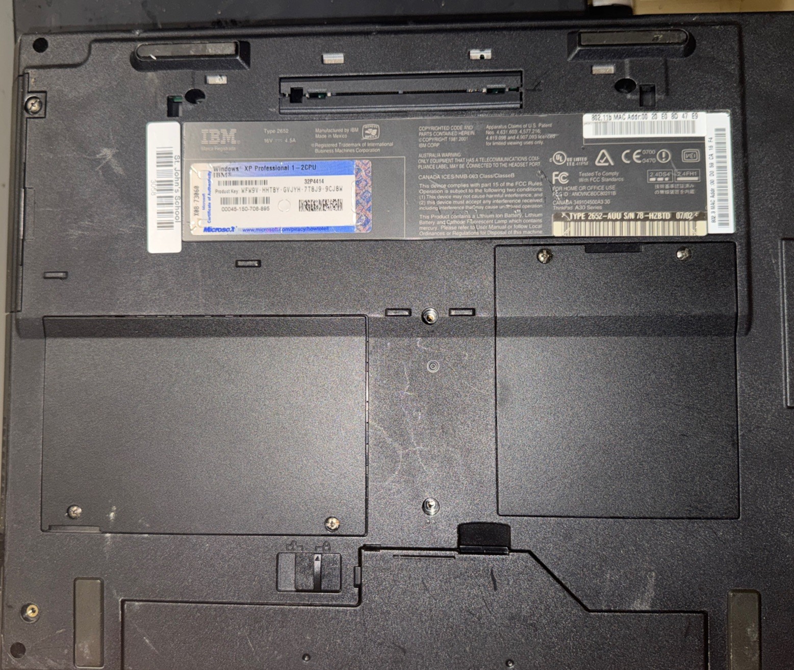 IBM Thinkpad A31 15″ Laptop Intel Pentium 4 Untested For Parts Or Repair Only