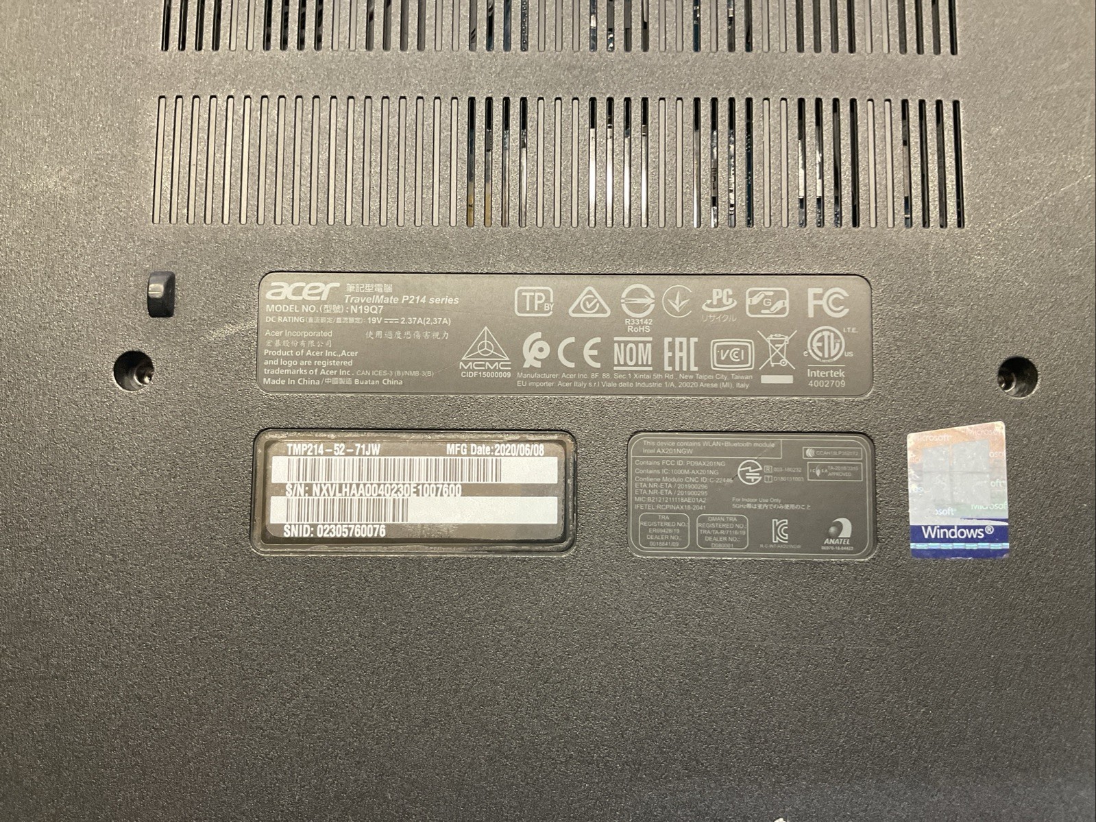 Acer TravelMate P214-52 Laptop | Intel Core i7-10510U (P15)