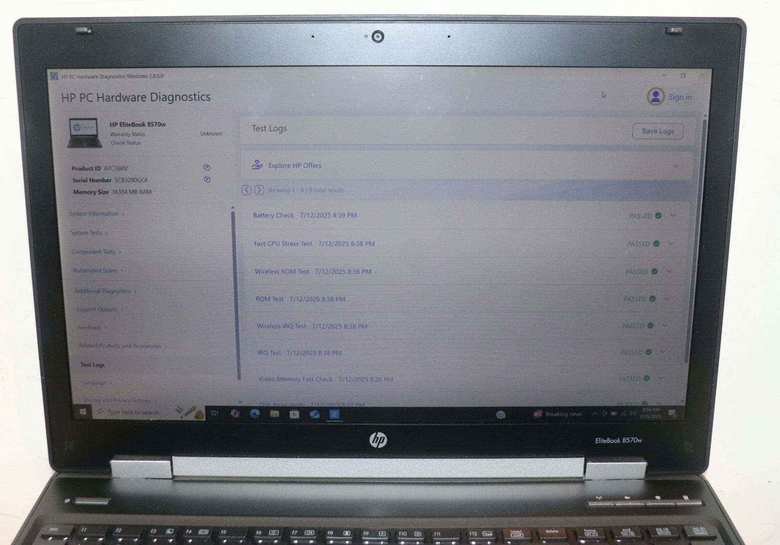 HP EliteBook 8570w |Intel Core i7@2.60 GHz|16GB RAM|256GB SSD|Win10Pro|Webcam