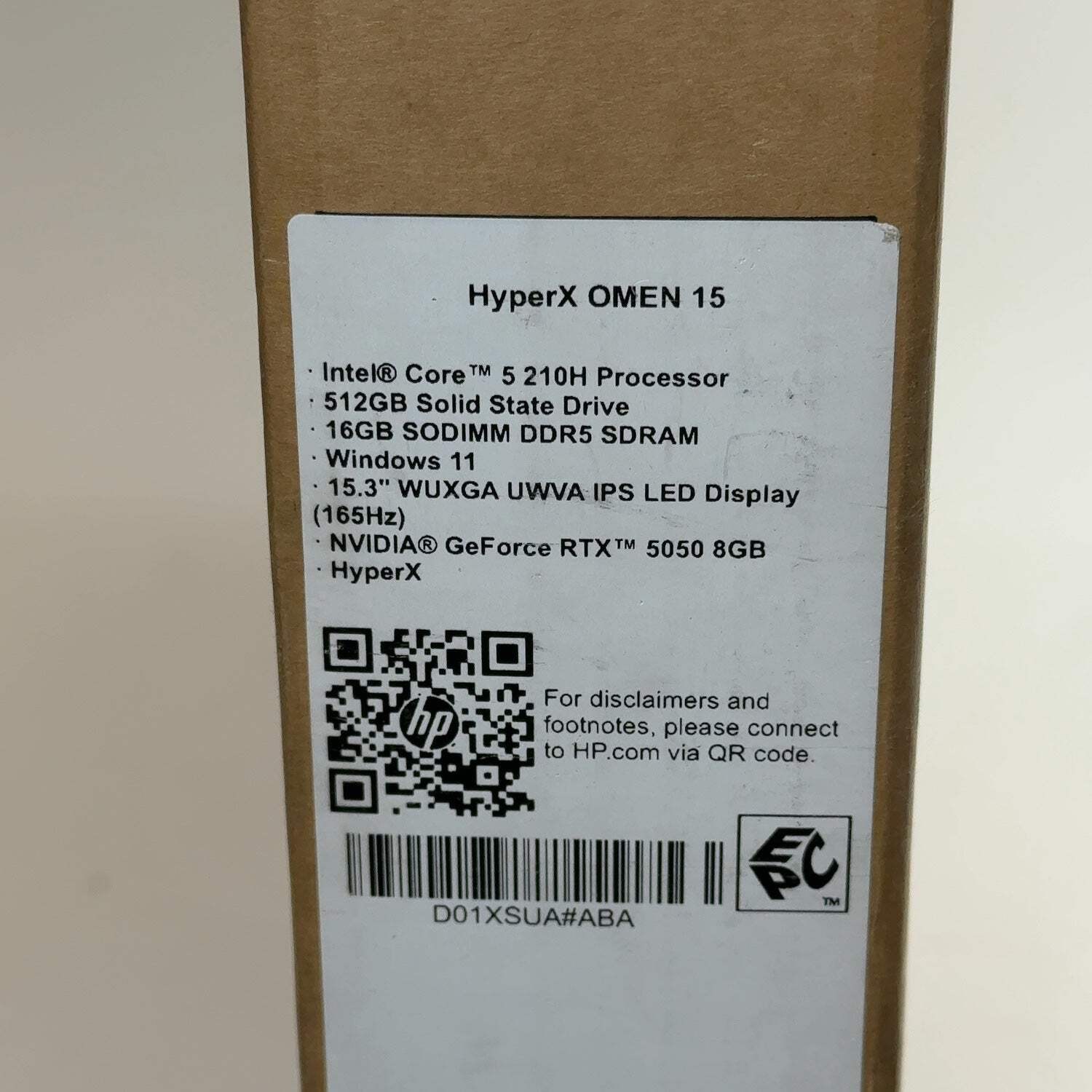 HP HyperX OMEN 15-GA0059WM 15.3″ Core 5 210H 2.2GHz 16GB RAM 512GB SSD RTX 5060