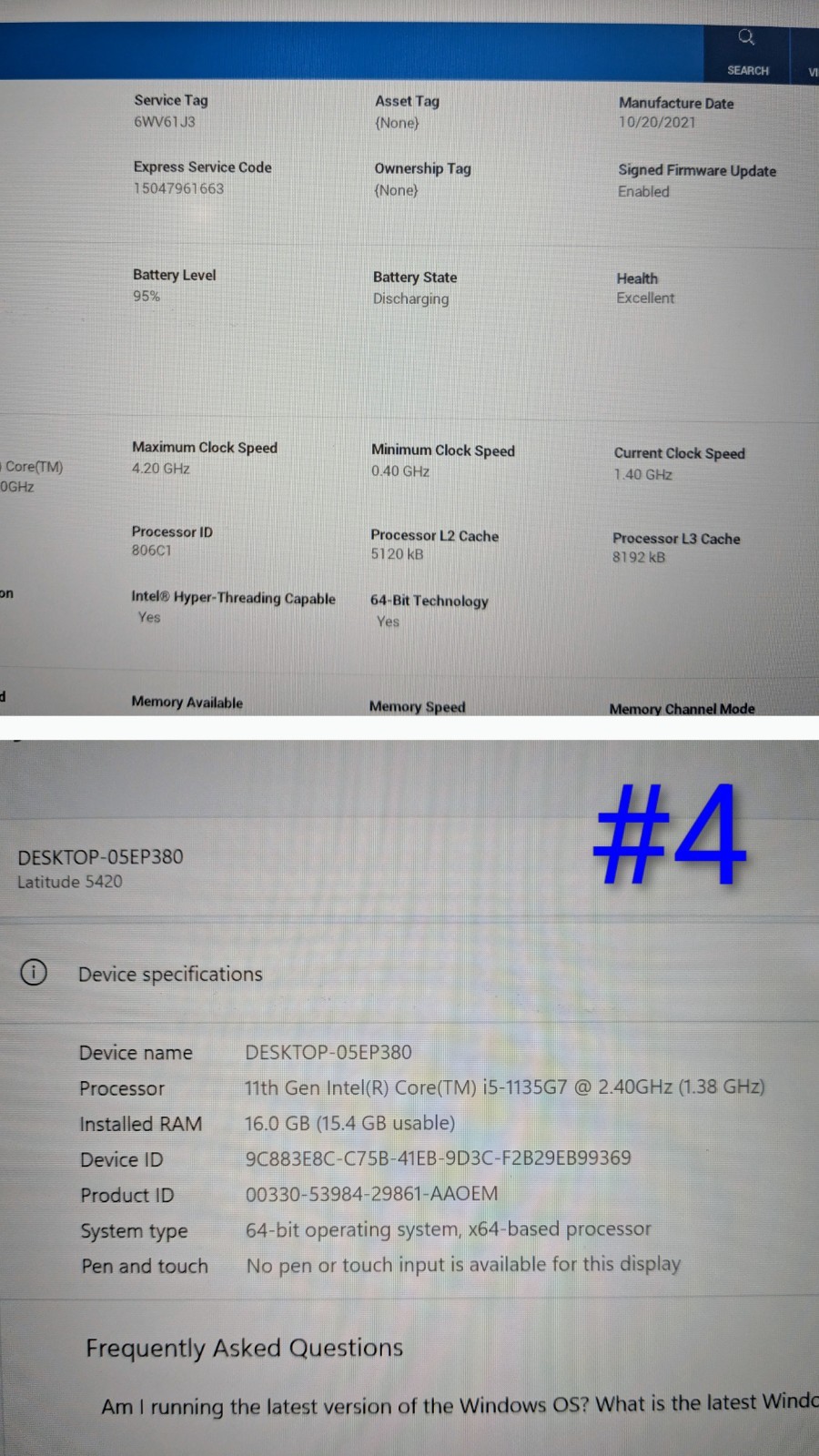 Dell Latitude 5420 14″FHD i5-1135G7 2.4GHz 16GB 256GB Win11Pro PwR Battery +PA
