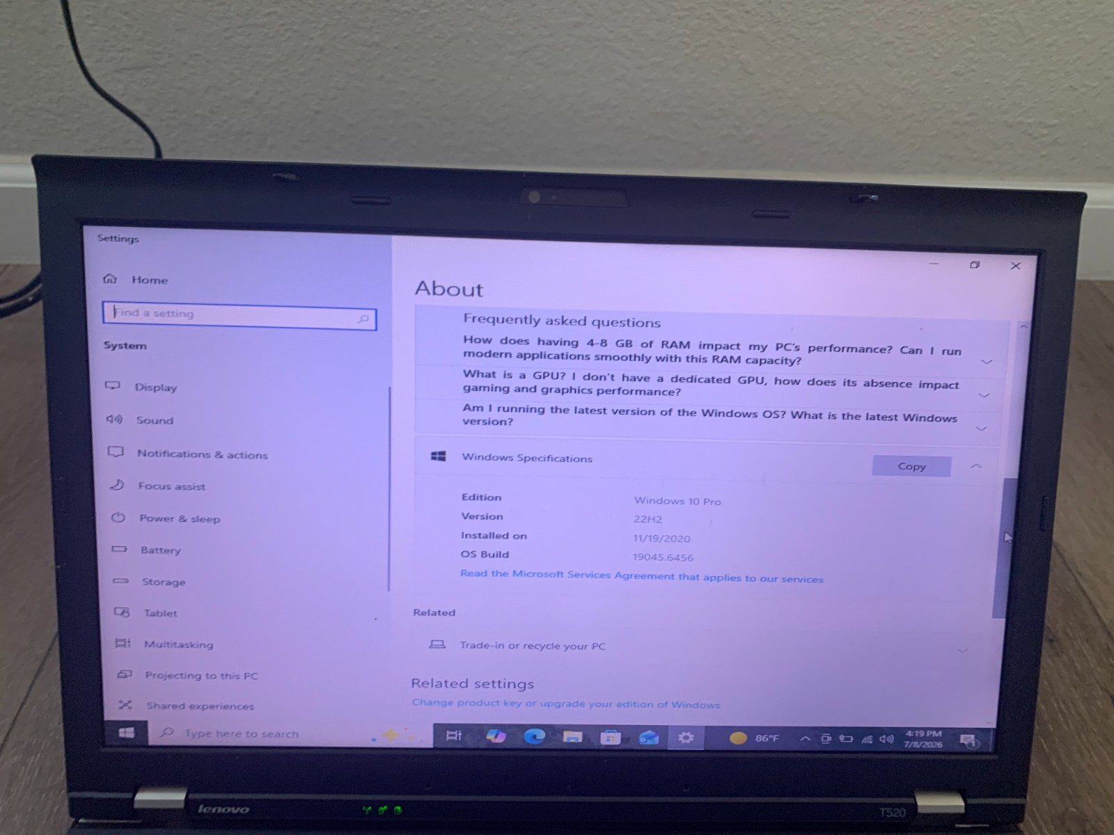 Lenovo ThinkPad T520 15.6″ Intel Core i5-2520M 2.50GHz 4GB RAM 500GB HDD Win 10