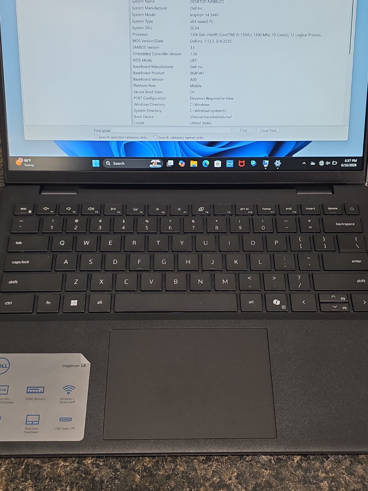 RETAIL MODE Dell Inspiron 14 Laptop 5440 14-in FHD+ Intel i5-1334U 8GB RAM 512GB