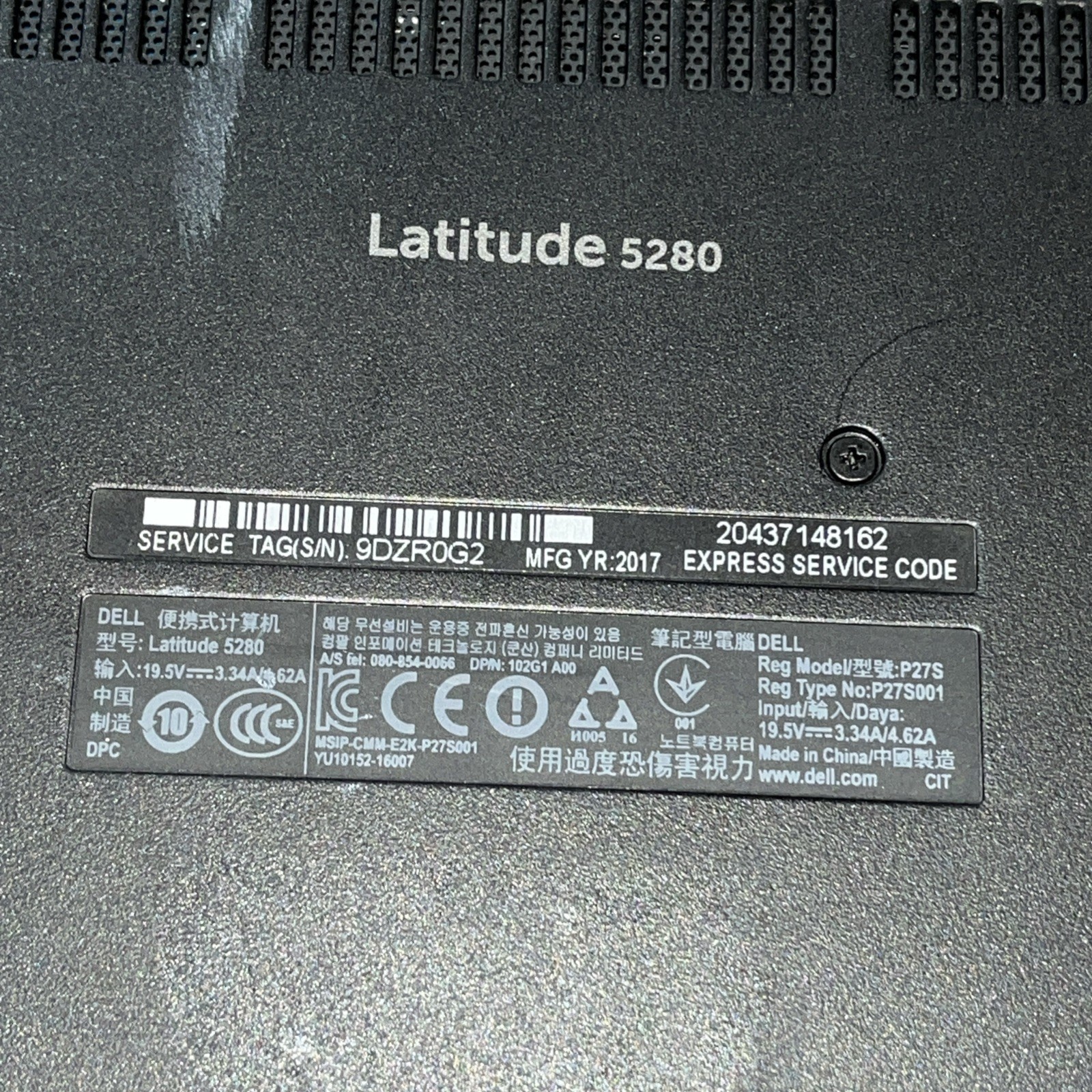 DELL LATITUDE 5280 INTEL CORE I3-7100U 2.40GHZ 8GB RAM NO HD