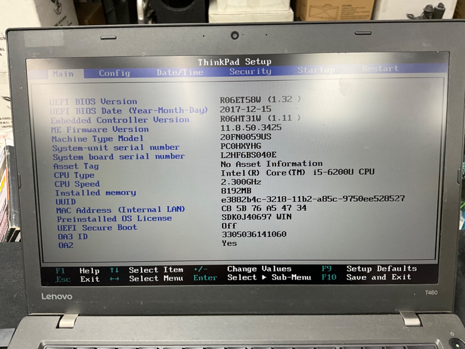 Lenovo ThinkPad T460 i5-6200U 2.3GHz 256 SSD 8GB RAM Windows 10 Pro w/o charger