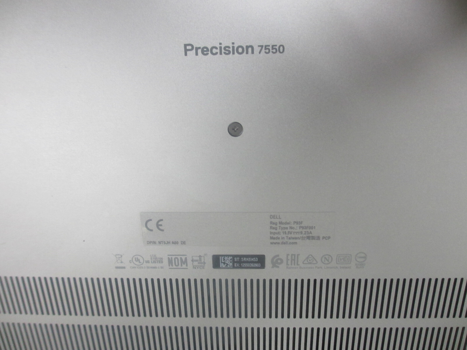 DELL PRECISION 7550 I7-10750H 2.60GHz 32GB 1TB M2 SSD Laptop w/ AC [NO OS]