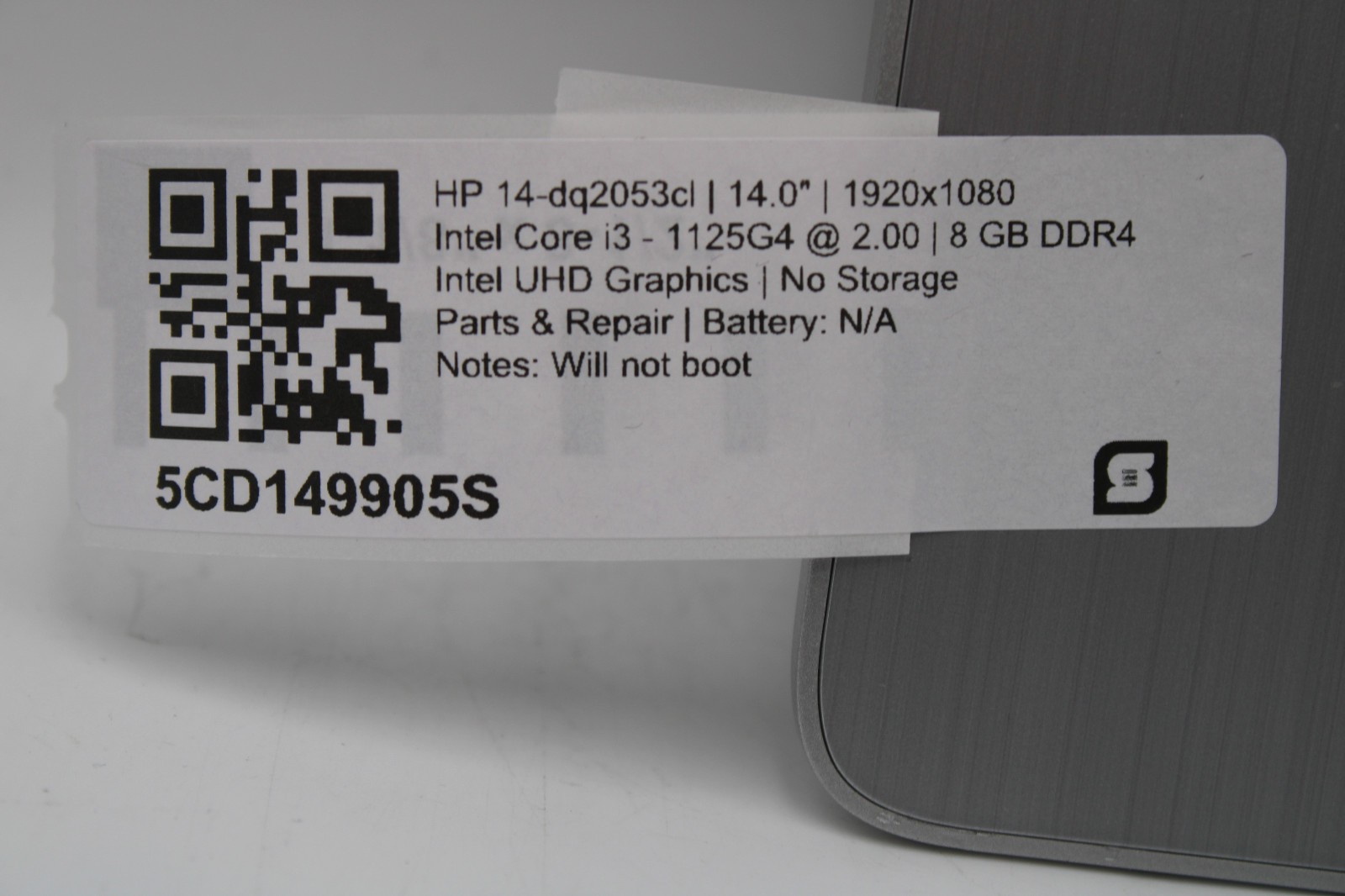 HP 14-dq2053cl _ i3-1125G4 @ 2.00 GHz _ 8GB RAM _ No SSD / OS *PARTS