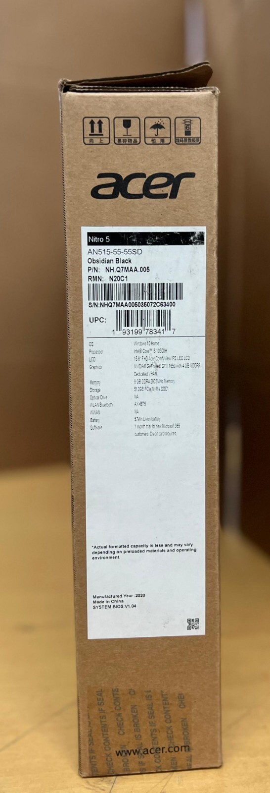 New Acer Nitro 5 Intel Core i5-10300H 10th Gen, 512GB SSD, 8GB RAM, GTX 1650