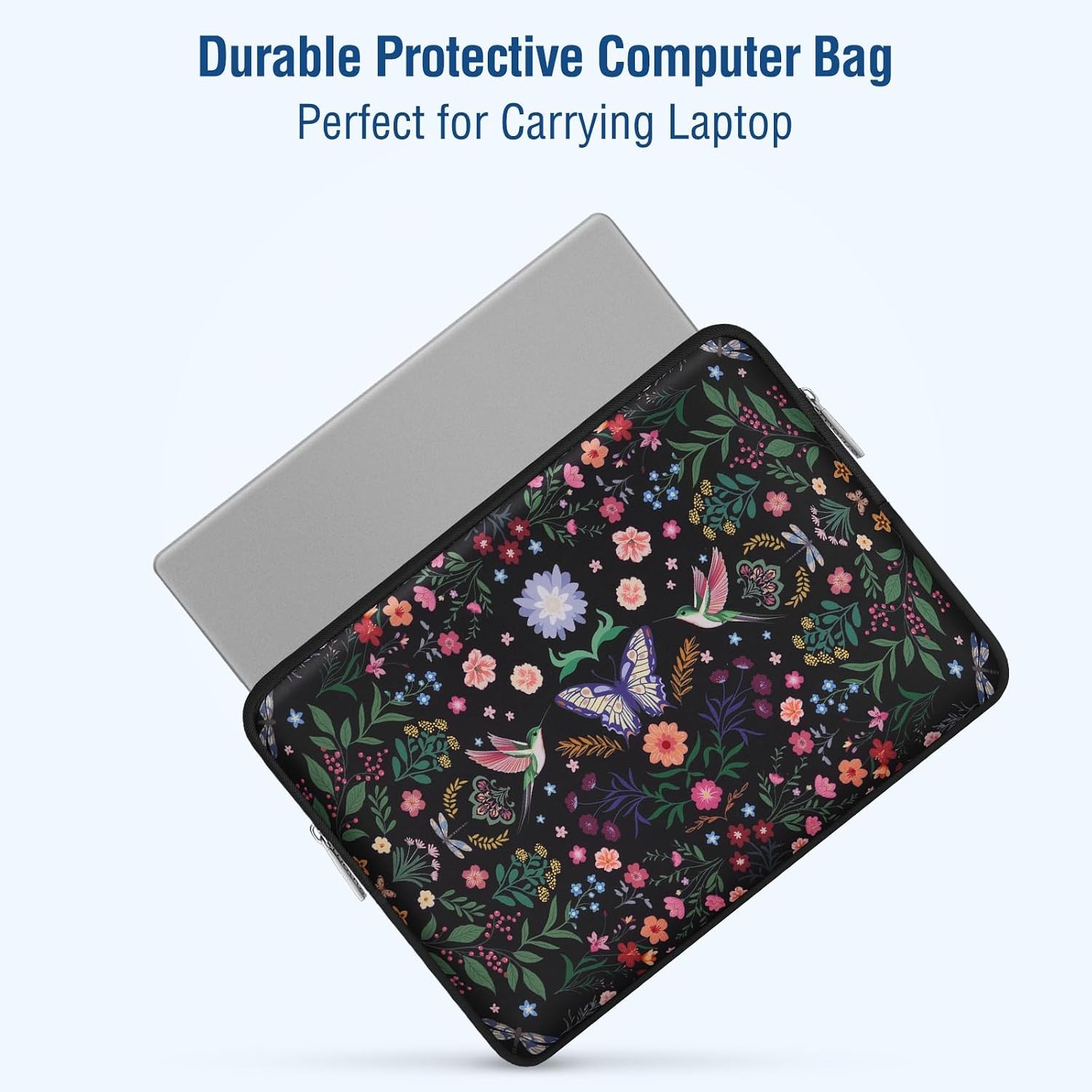 Black Neoprene Laptop Sleeve Bag for 13-14 inch MacBook Air/Pro, HP, Dell, ASUS,