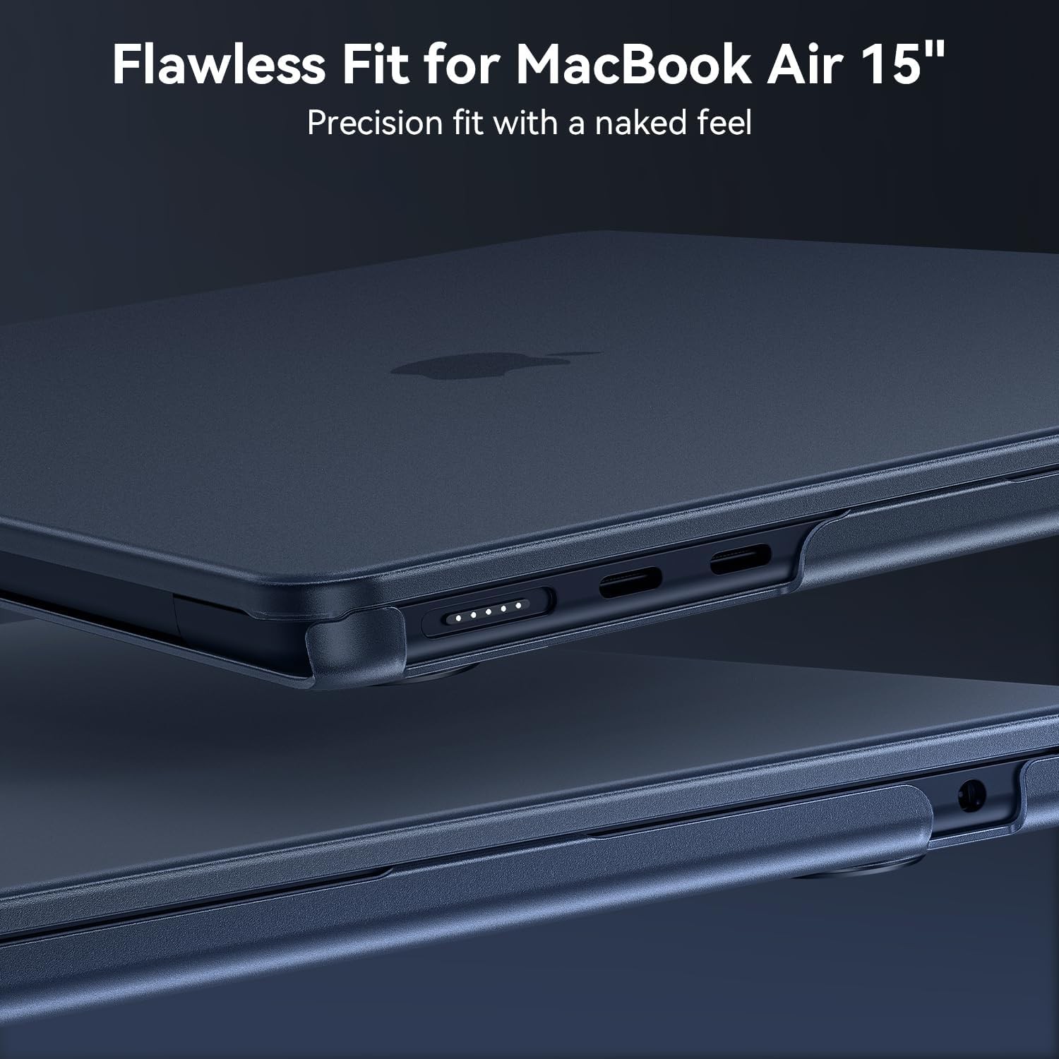 MacBook Air 15 inch Case M5 M4 M3 M2 2026-2023 A3448 A3241 A3114 A2941, Midnight
