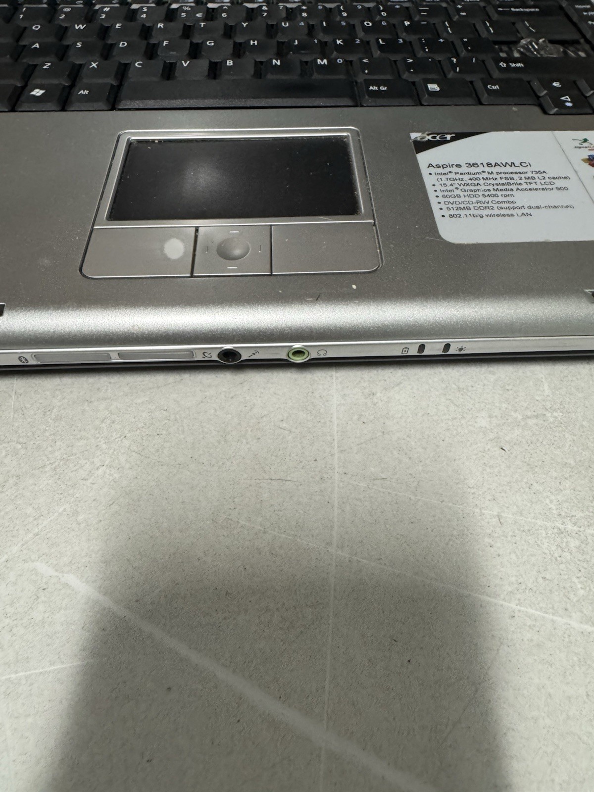 Acer Aspire 3610 Laptop Intel Centrino Windows XP Vintage Notebook