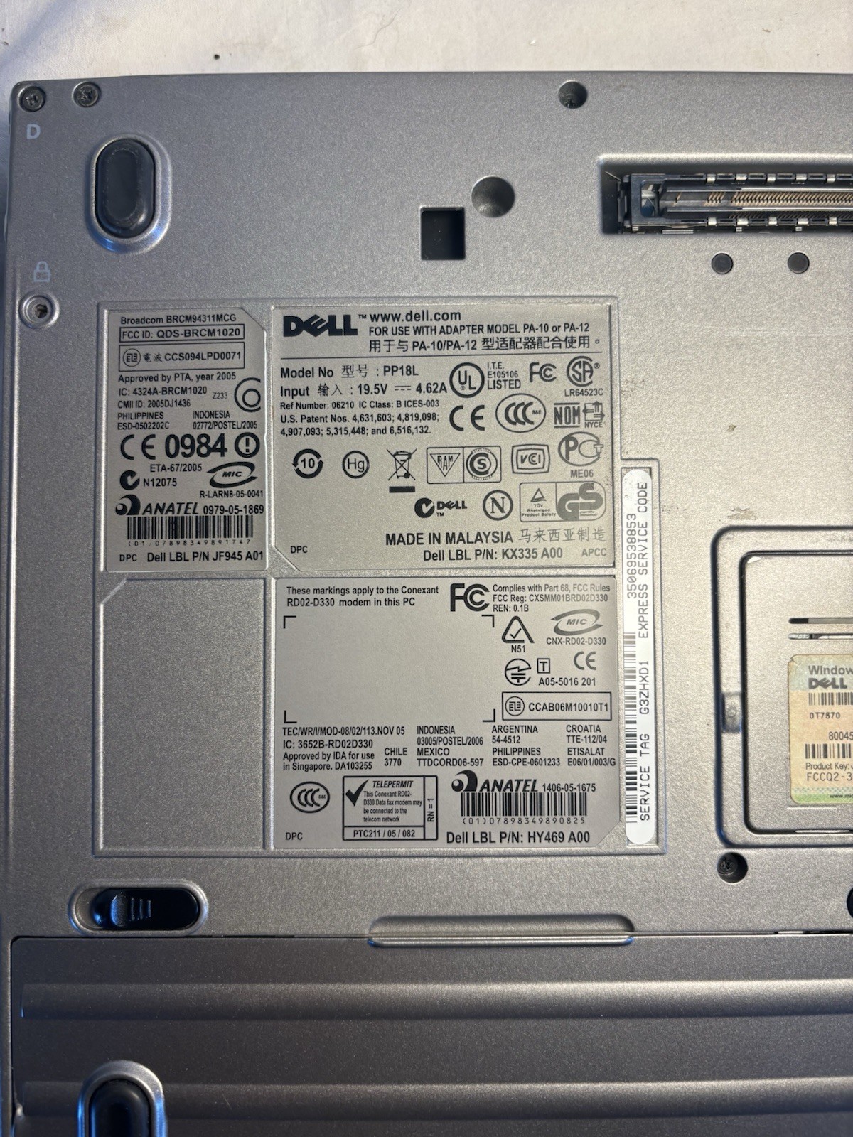 Dell Latitude D630 14″ Notebook Laptop Black / Gray – No Power Cord