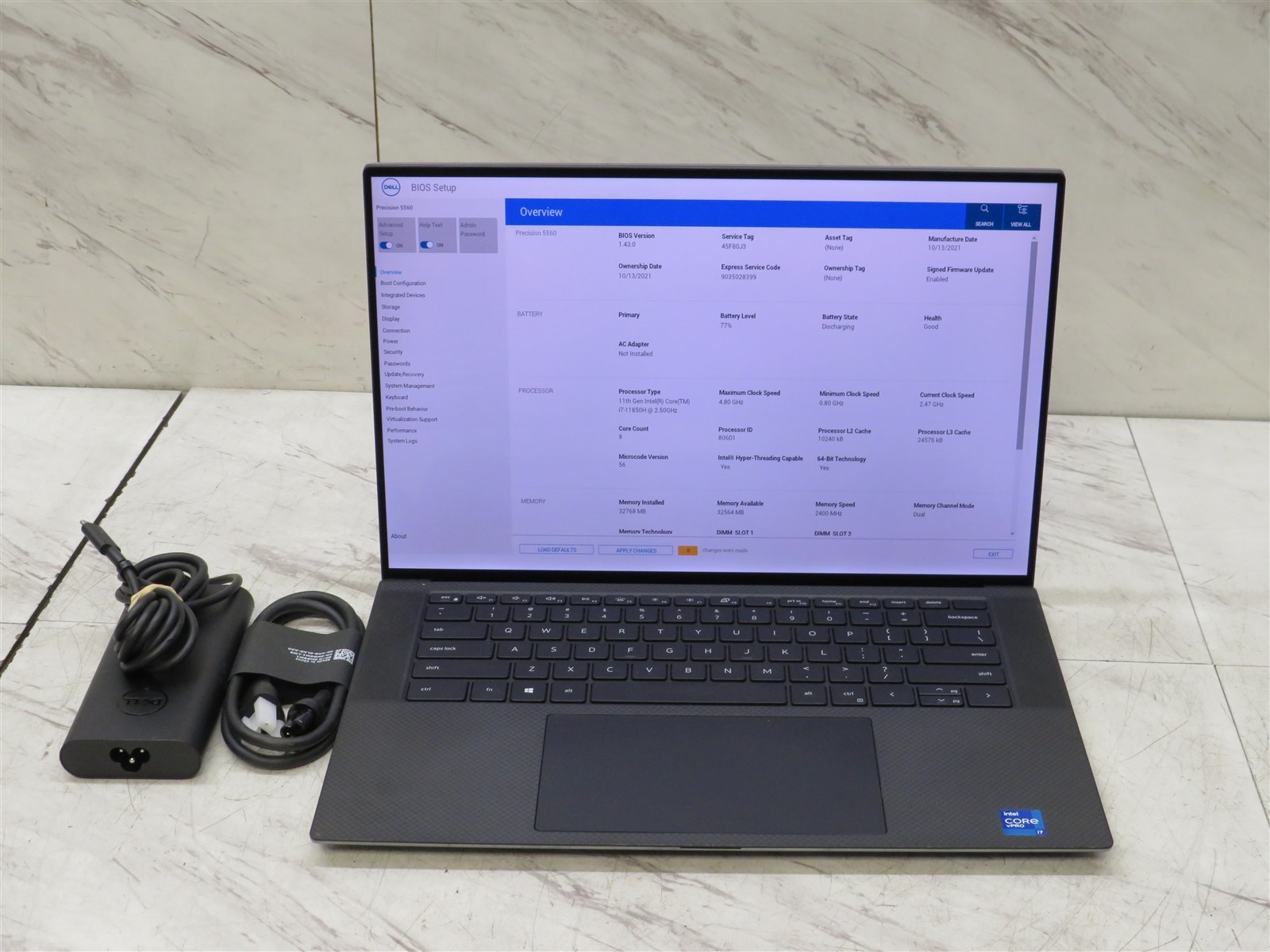 Dell Precision 5560 Laptop Intel i7-11850H@2.5GHz 32GB RAM NVIDIA T1200 AC #4