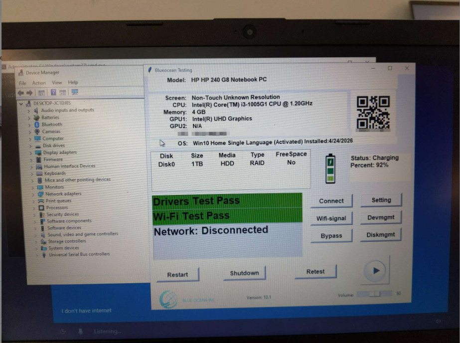 HP 240 G8 2Q9S3LT 14” Intel Core i3-1005G1 4GB RAM 1TBHDD Windows 10 Home Black