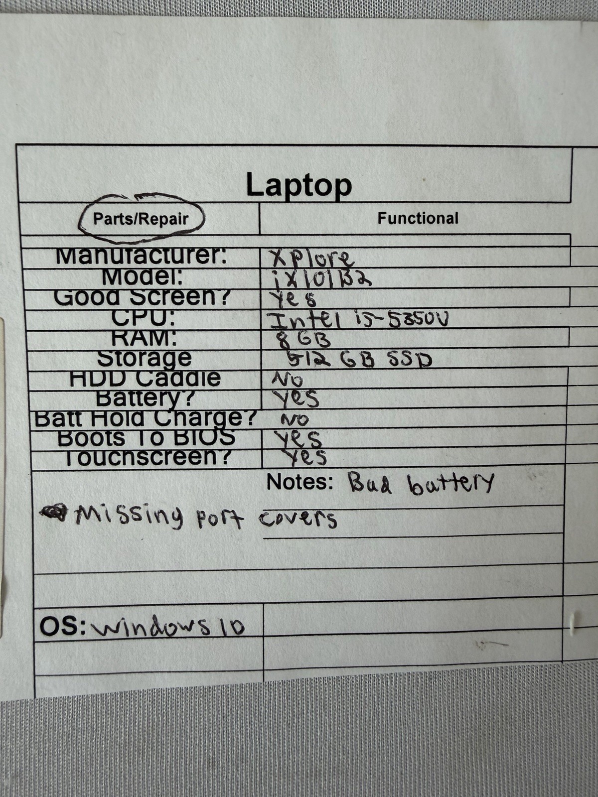 Xplore ix101B2 Laptop – Good Screen – Intel i5-535OU – RAM 8 GB – Read Des