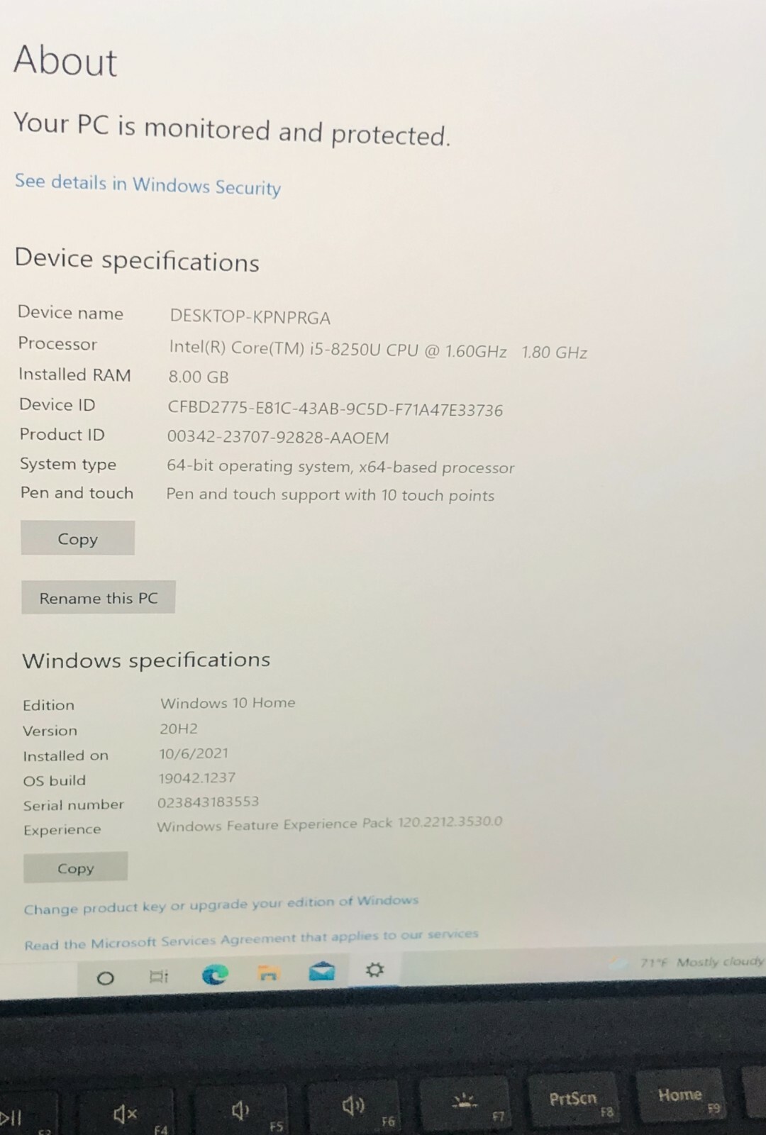 Microsoft Surface Pro 6 12.3in Intel Core i5 8GB RAM 128GB SSD 2 in 1 Laptop – P