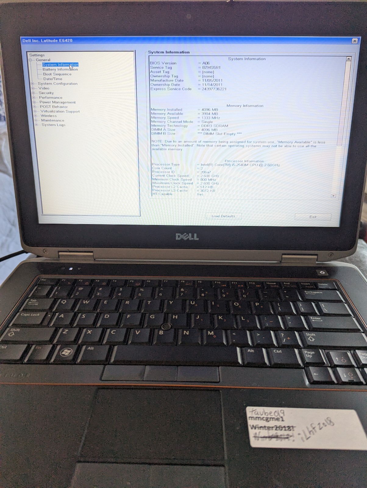 Dell Latitude E-6420 i-5-2nd Gen, 4GB Ram, DvD R/W, No HDD Pls Read Description.