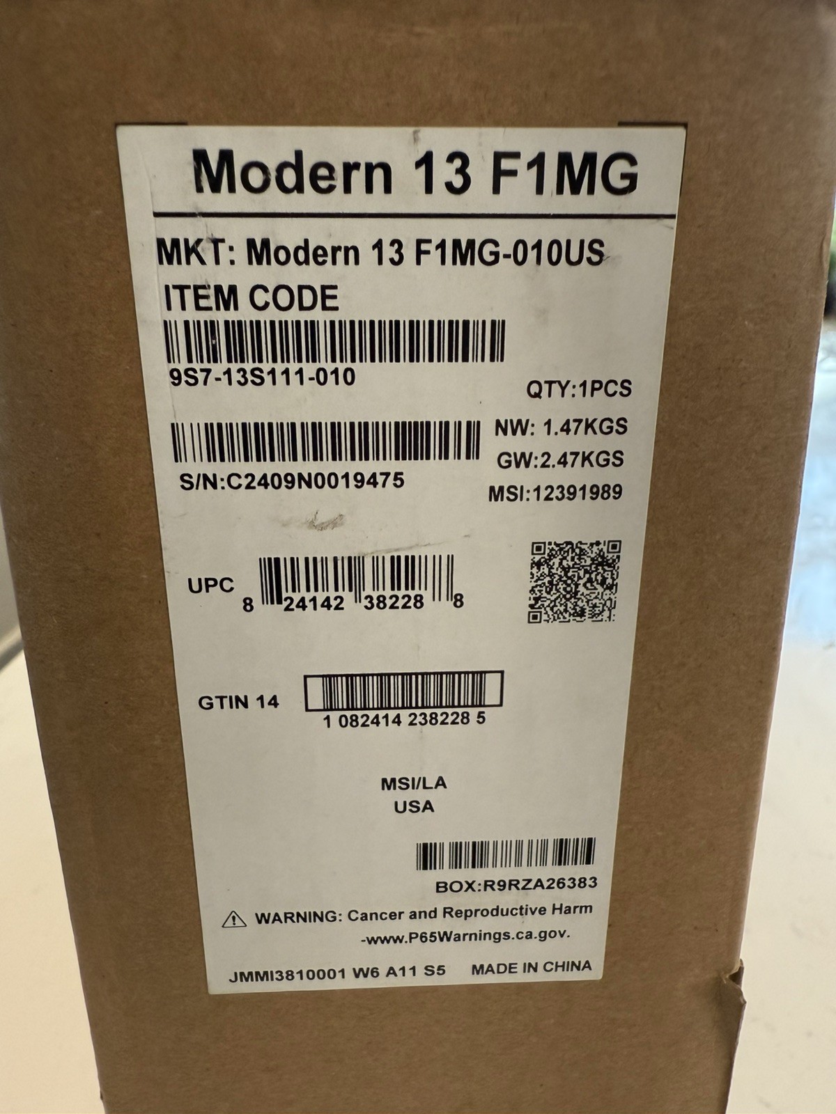 MSI Modern 13″ Ultrabook Laptop – Intel Core 7-150U (1.80 GHz) – 16GB – 1TB SSD