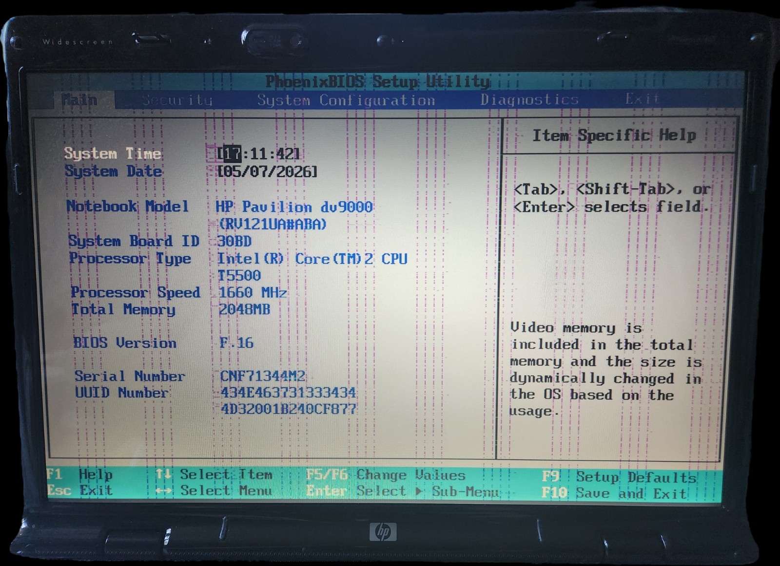 HP Pavilion dv9000 Core 2 Duo T5500 2GB 40GB HDD Linux GeForce Go 7600 For Parts