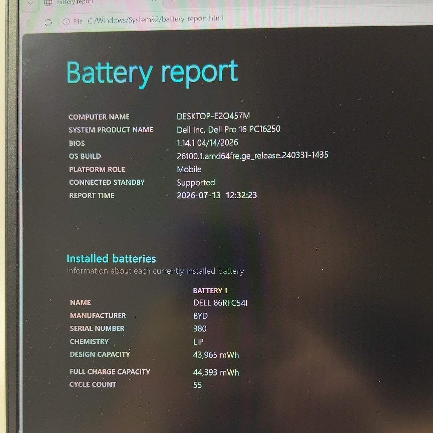 Dell Pro 16 PC16250 16″ Core 5 120U 1.4GHz 32GB RAM 256GB SSD