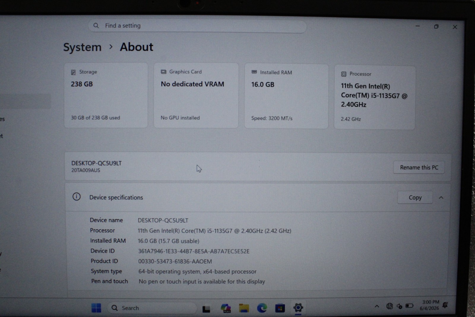 Lenovo ThinkPad E14 14″ (240 GB, Intel core i5 11th Gen, 2.40 GHz, 16GB RAM)…