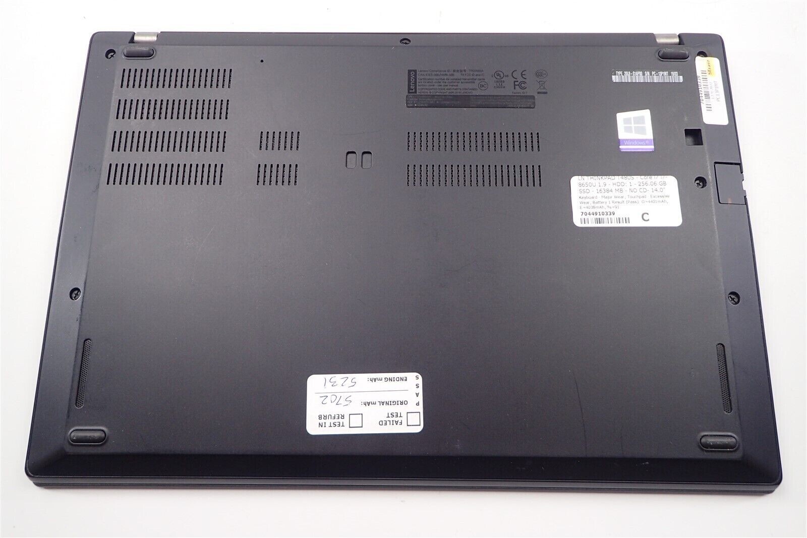 ThinkPad T480s i7-8650U 16GB 256GB SSD 1920×1080 Win 11 Office 2021