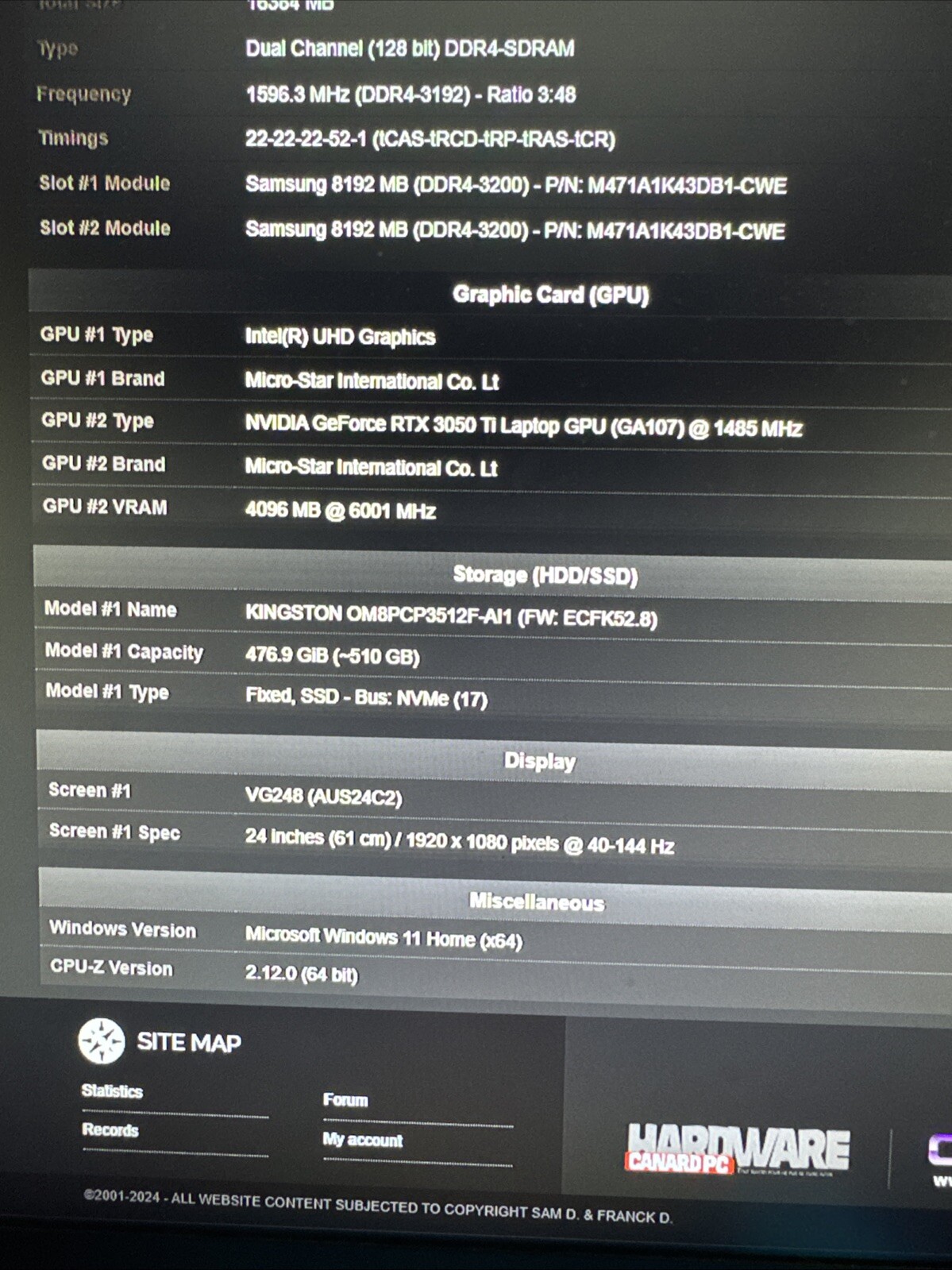 MSI Katana GF76 11UD-001 17.3″ (512GB SSD, Intel Core i7 11th Gen., 4.60 GHz,…