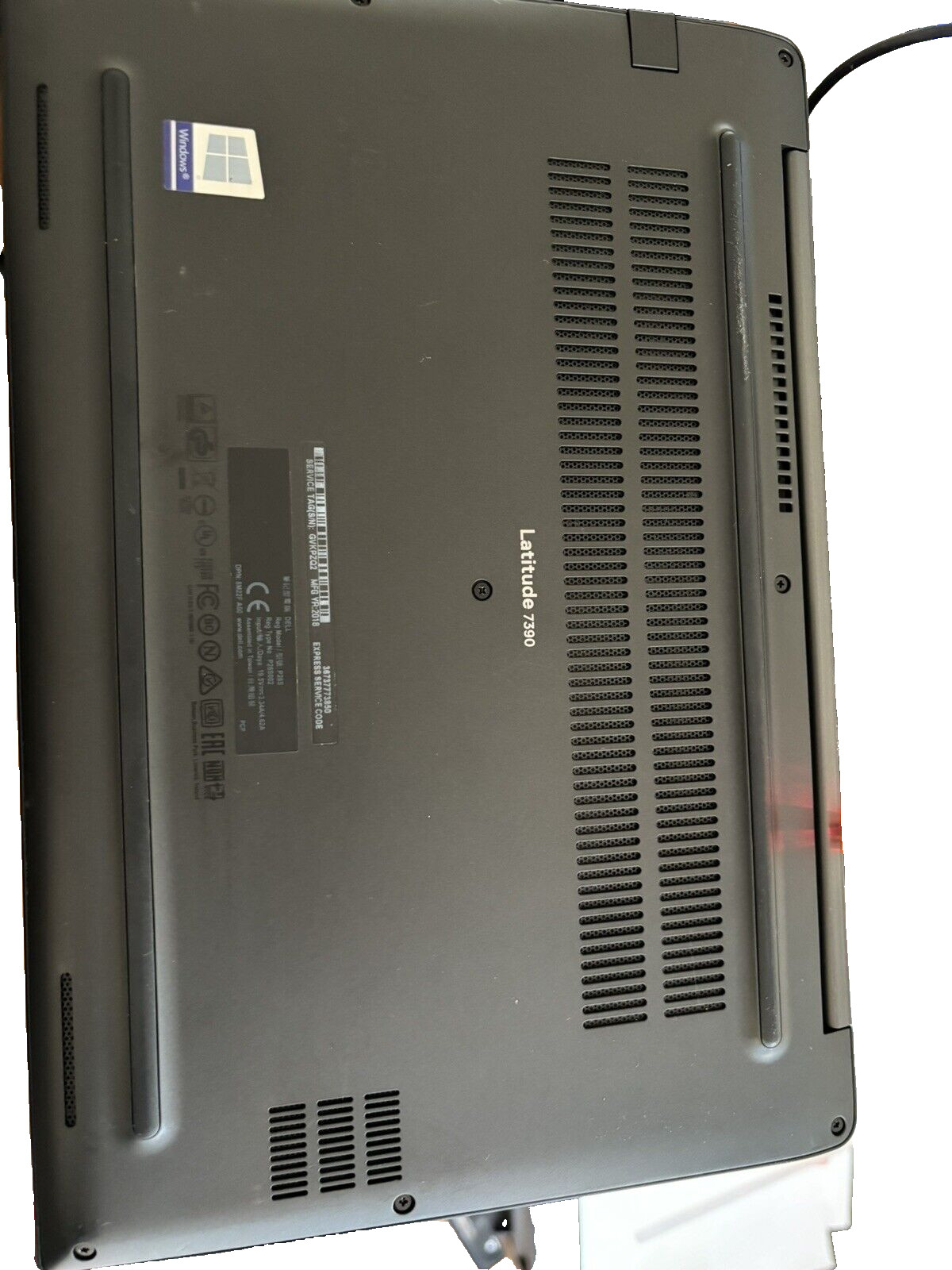 No Charger, Includes Battery, No Storage/RAM, Dell Latitude 7390; i7-8650U