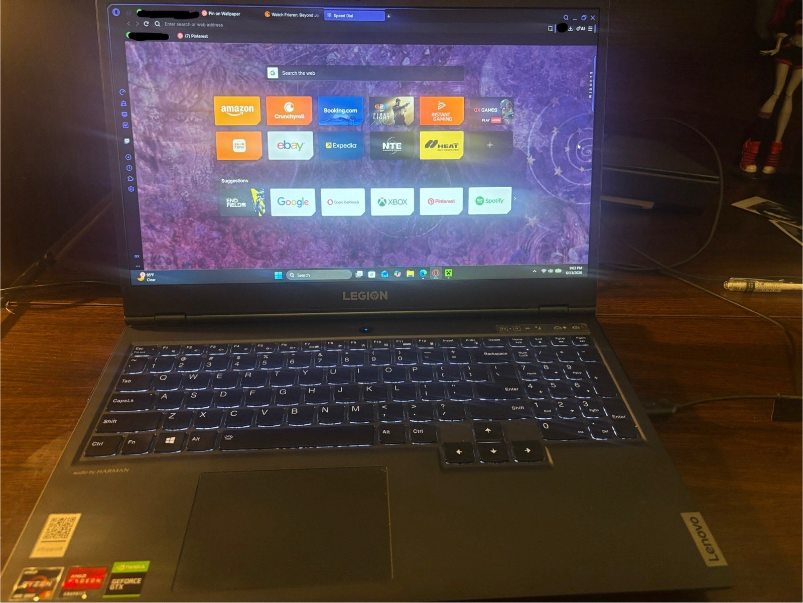 Lenovo Legion 5 Gaming Laptop Ryzen 5 4600H 16GB RAM GTX 1650 Ti W11 512GB SSD