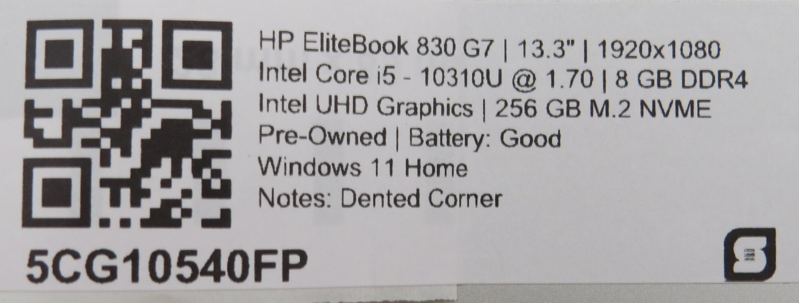 HP Elitebook 830 G7 | i5-10310U @ 1.7GHz | 8GB DDR4 | 256GB m2 | 13″ | Win 11