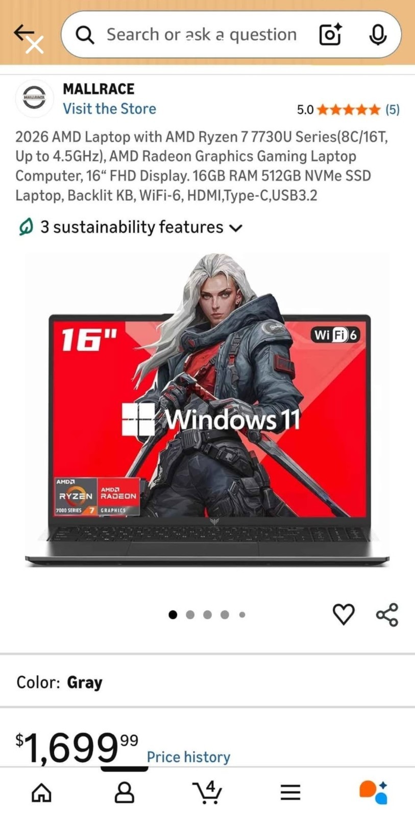 2026 AMD Laptop with AMD Ryzen 77730U Series
