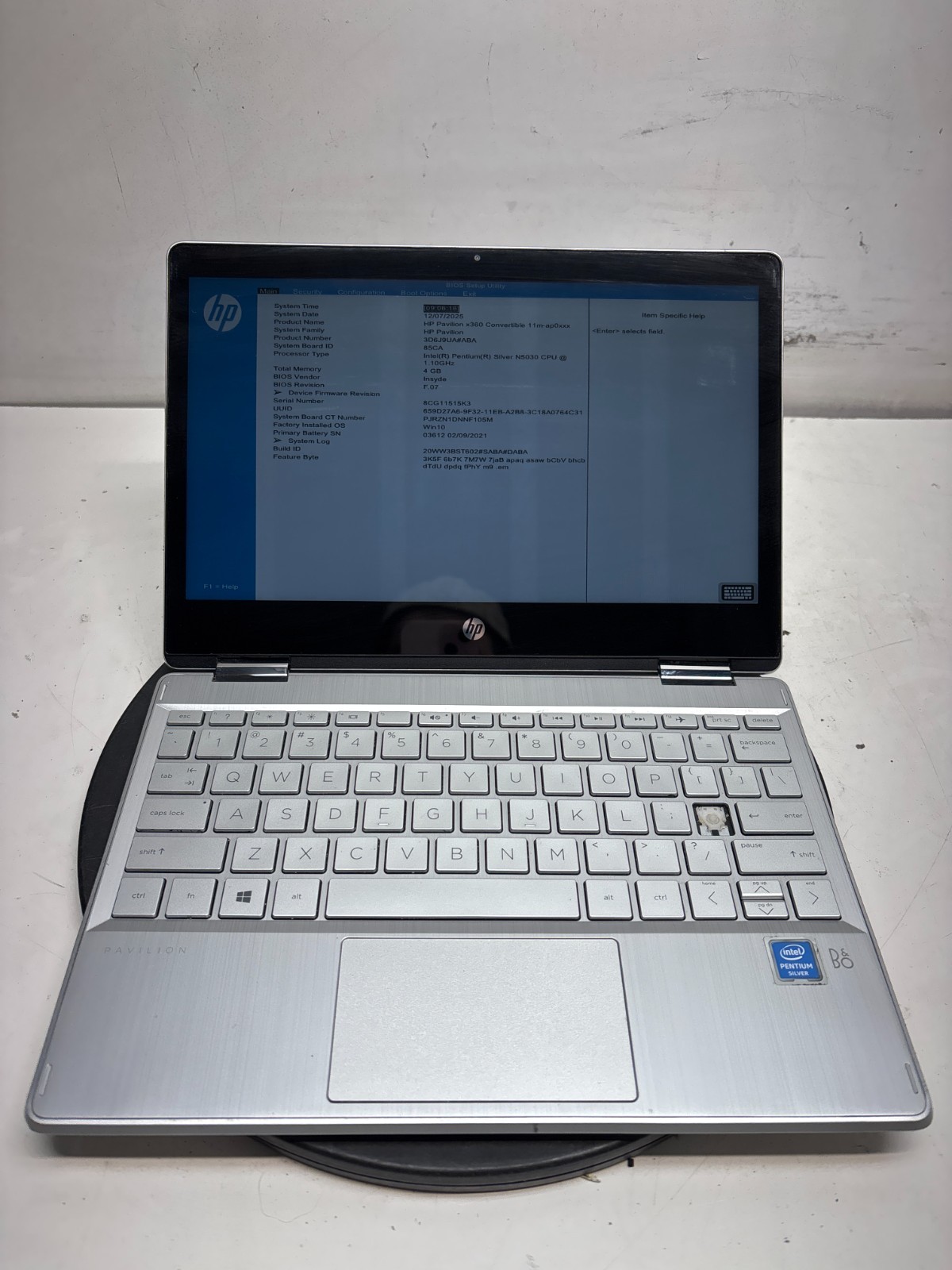HP PAVILION 11M-AP0023DX Intel Pentium Sliver N5030 1.10Ghz 4GB 120GB HDD NO OS