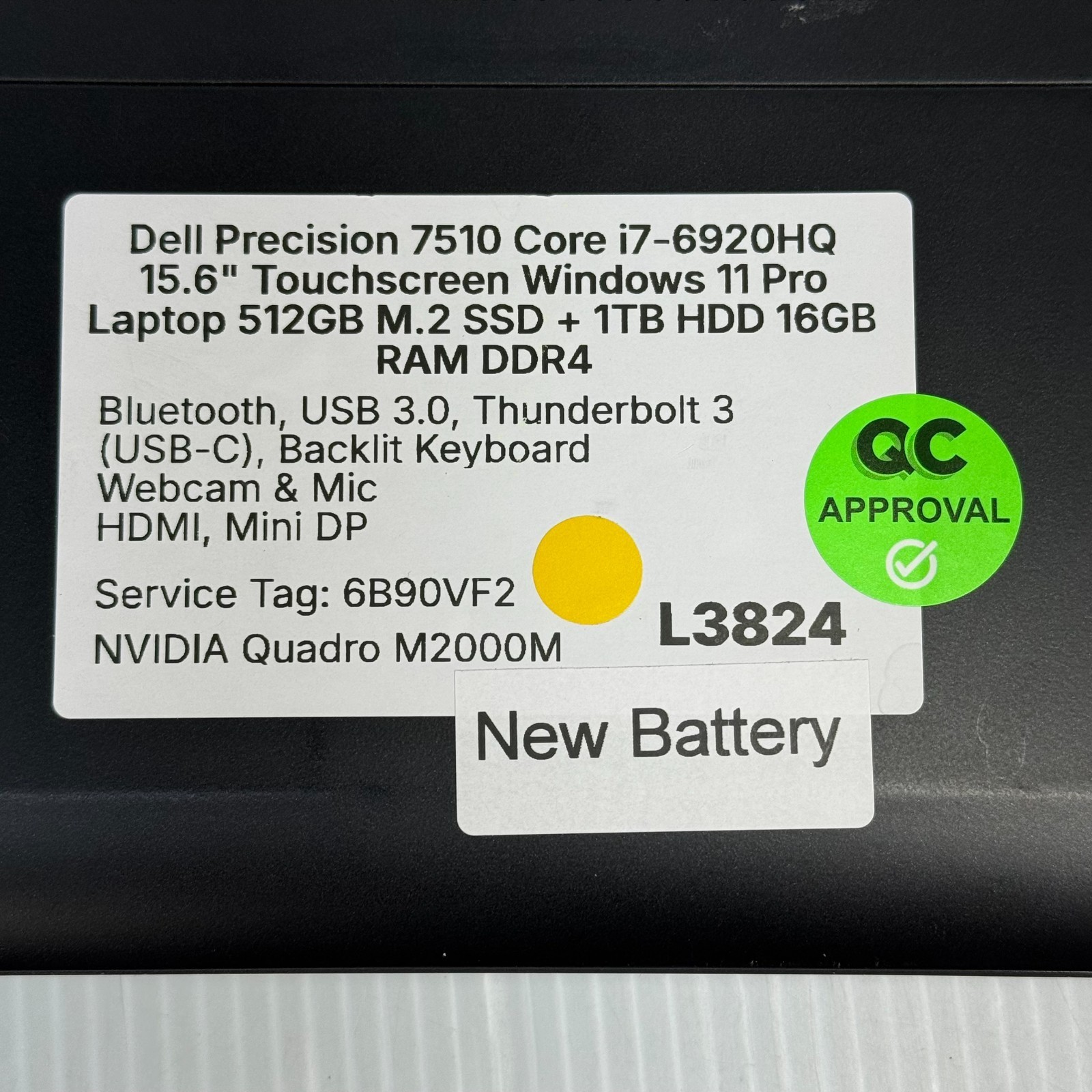Dell Precision 7510 i7-6920HQ 15.6″ Touchscreen Windows 11 Pro Laptop 512GB SSD